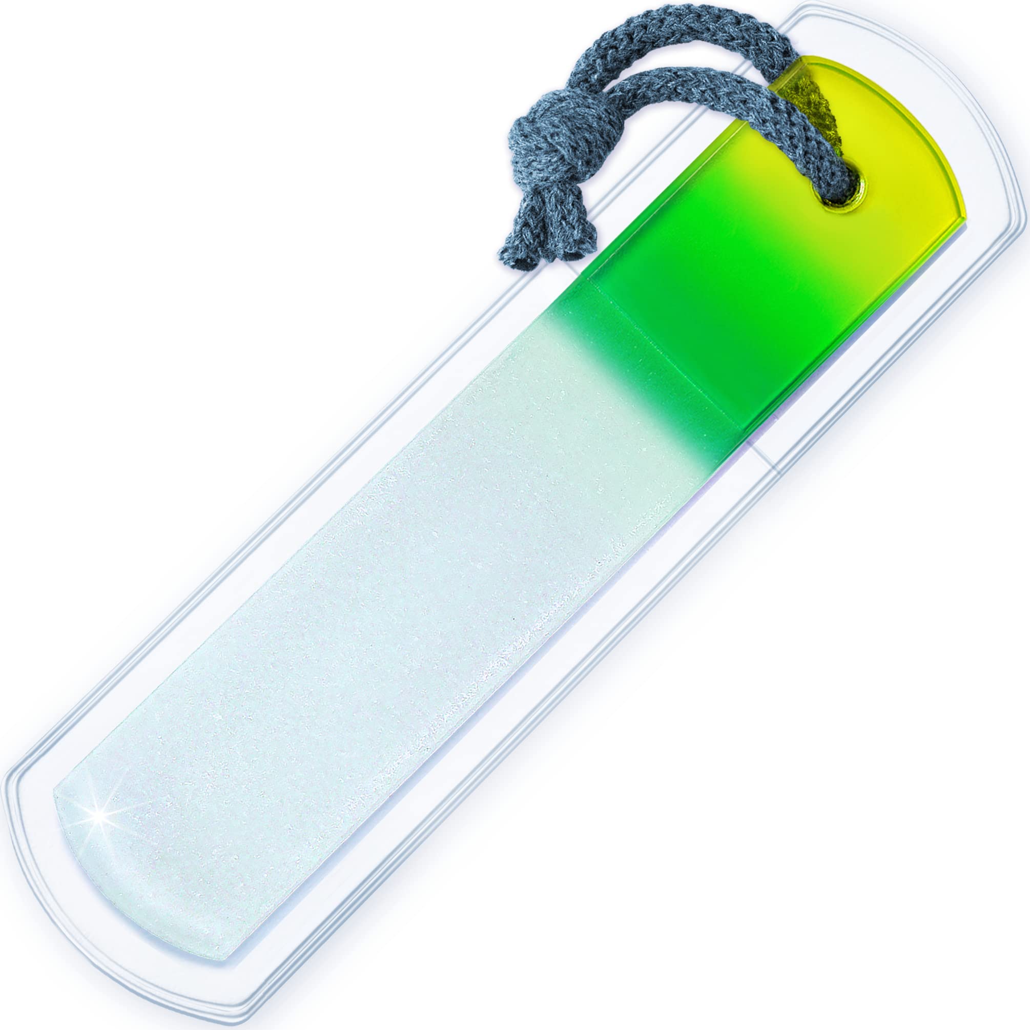 Genuine Czech Glass Foot File - Two-Sided Different Grit Surface, Gentle Callus Remover, Pedicure & Spa Rough Skin Scrubber, Pro