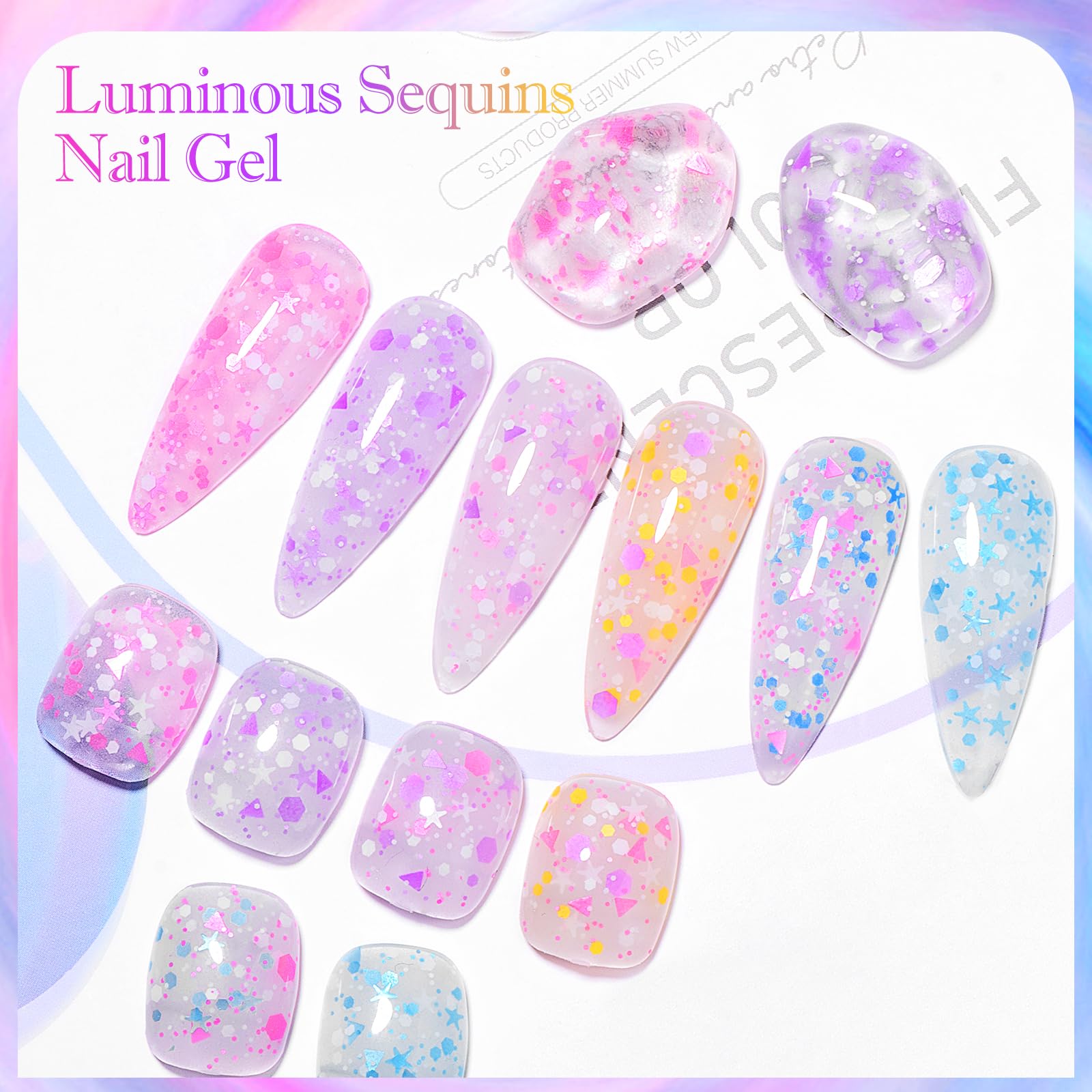 Meet Across Glow In The Dark Gel Nail Polish, Luminous Nail Gel Polish Set With Nail Brush, Glow Effect Gel Nail Polish Within D