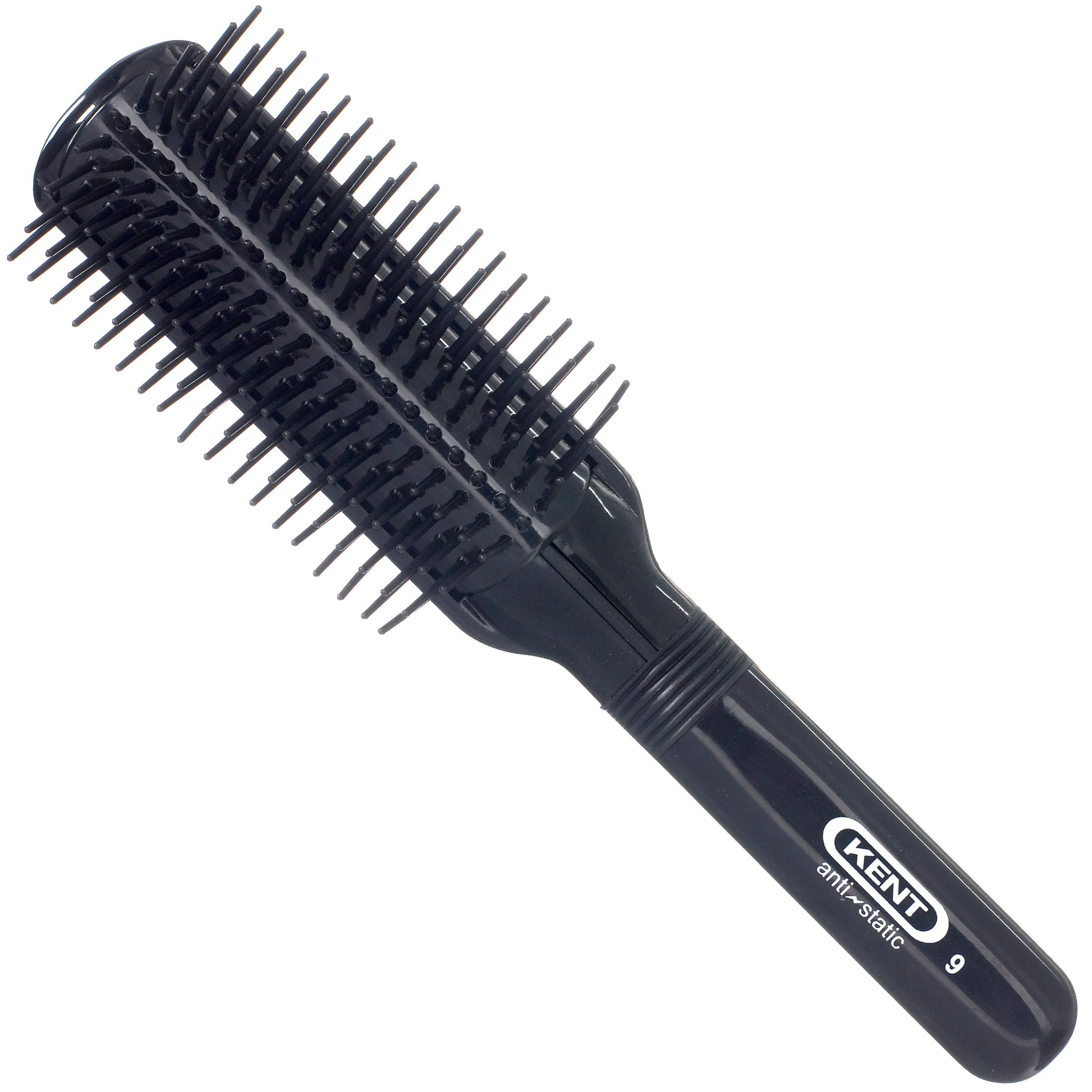 Kent AS9 Anti Static Hair Brush Travel Brush Small Hair Brush for Smoothing, Straightening, and Curling Medium or Long Hair. 9-R