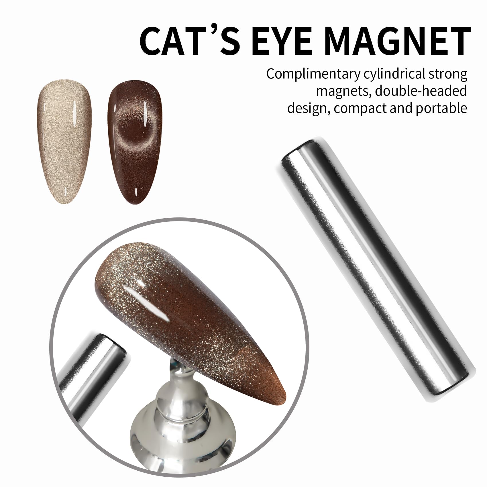 Maychao 15Ml Cat Eye Gel Nail Polish 1Pc Brown Black Gel Polish With Magnet Soak Off Holographic Magnetic Nail Polish For Nail A