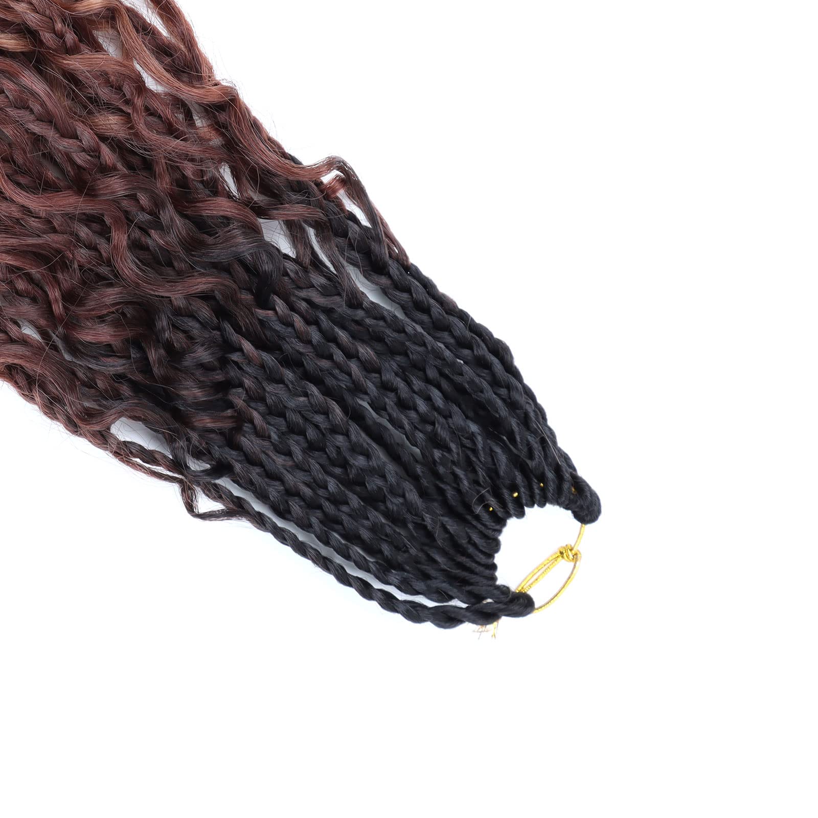 14 Inch Crochet Box Braids Curly Ends 8 Packs Box Braid Crochet Hair Prelooped Synthetic Crochet Braids for Black Women(14inch,