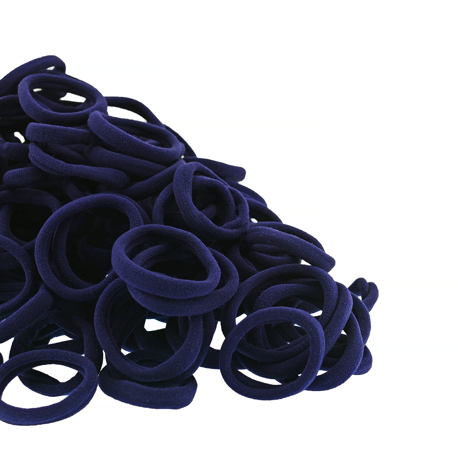 100 Pack Seamless Hair Ties For Women Girls Ponytail Holders For Thick Hair (Navy)