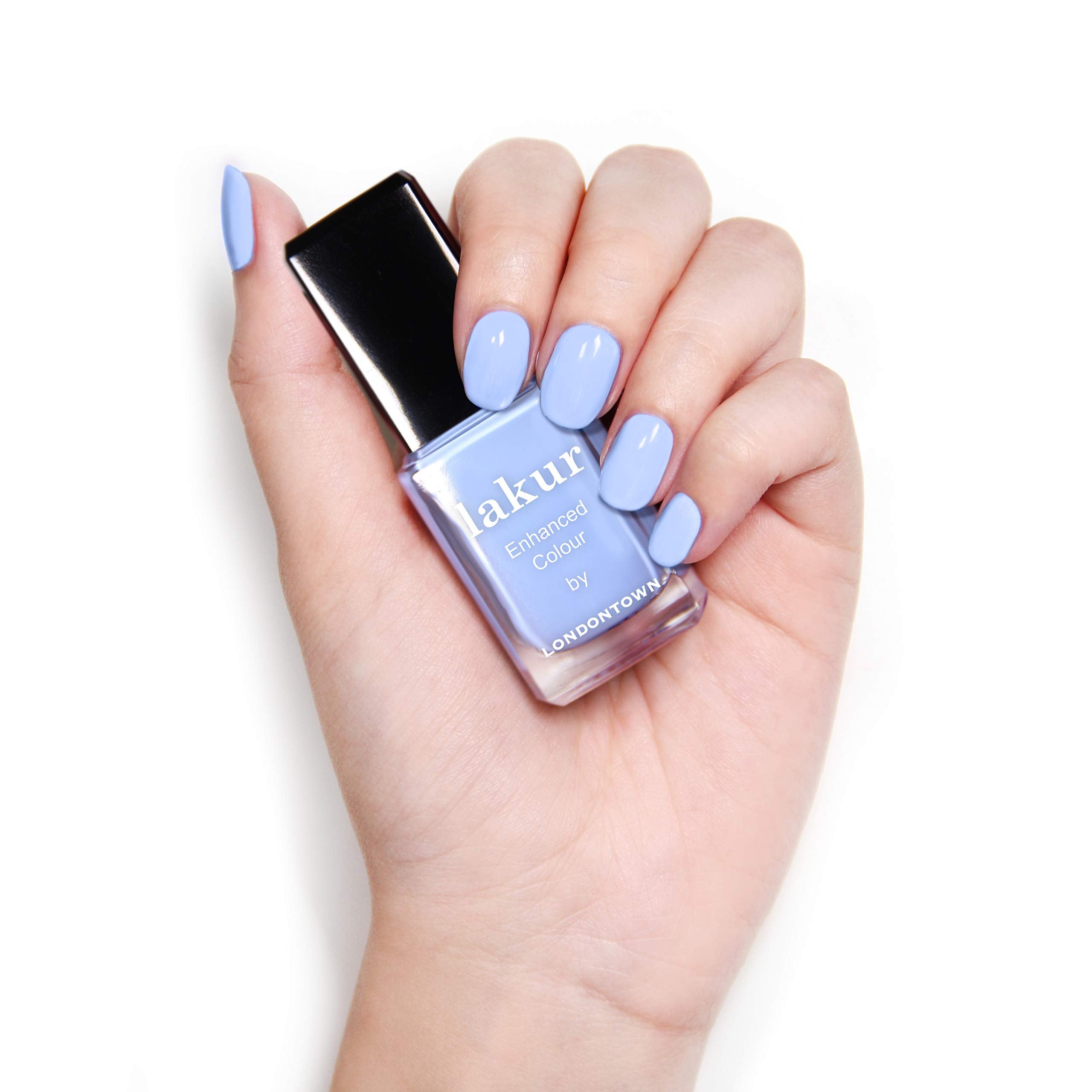 LONDONTOWN lakur Nail Polish - Chip-Resistant, Non-Toxic, Conditions & Hydrates Nails Glossy Cool Blue, Amalfi Love, .40 fl oz