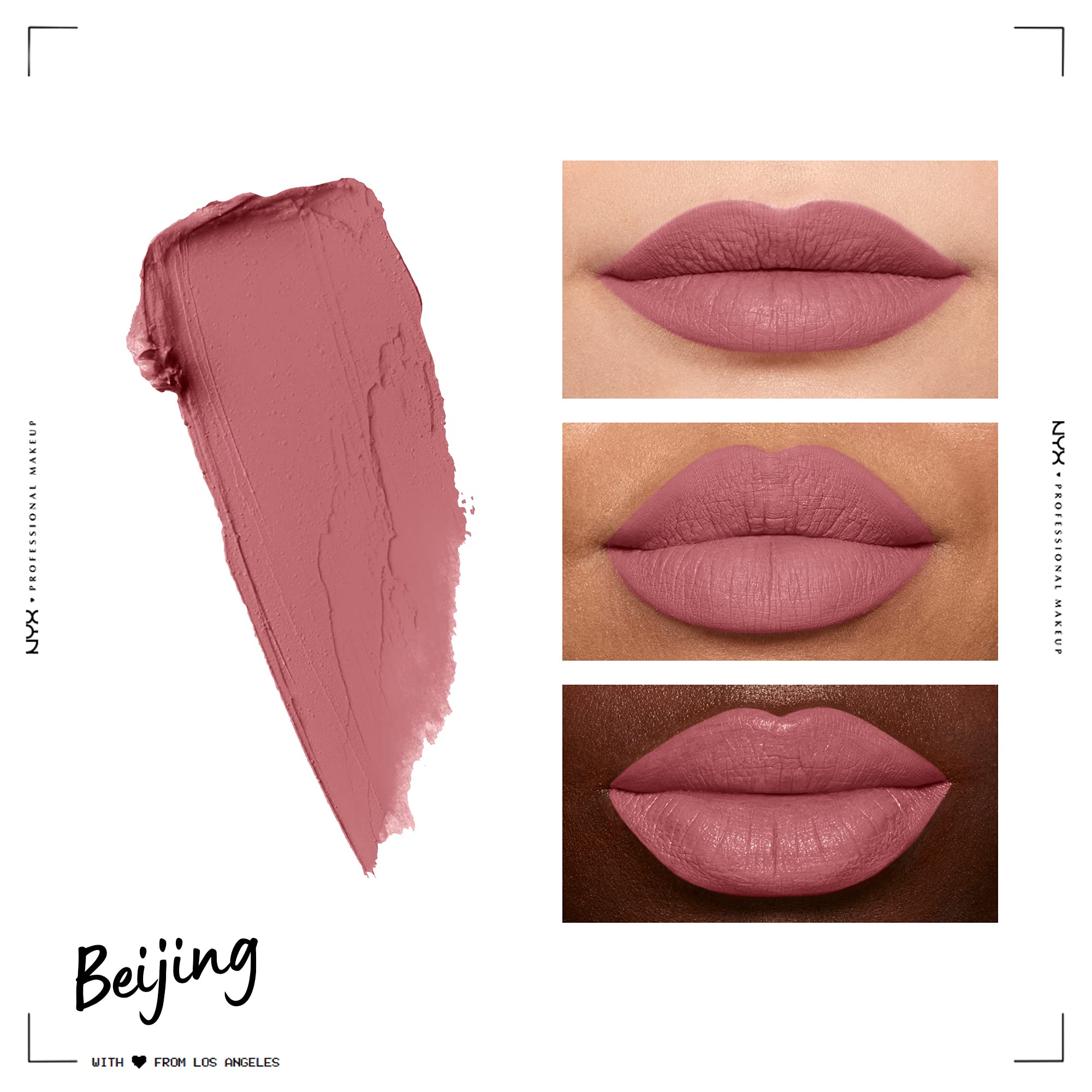 Nyx Professional Makeup Soft Matte Lip Cream, Lightweight Liquid Lipstick - Beijing (Light Dusty Rose)