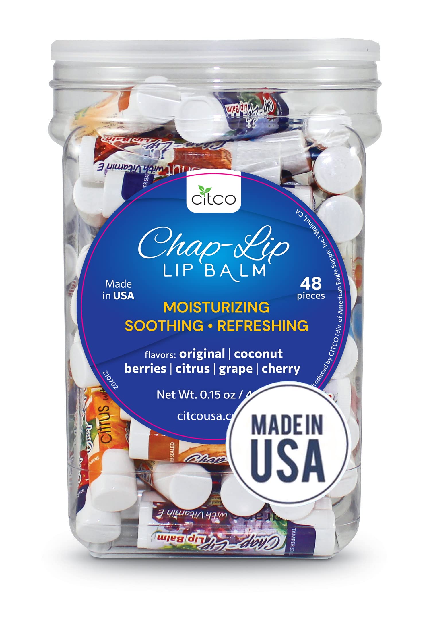 ChapLip Lip Balm Vitamin E with Coconut Oil  Lip Moisturizer Treatment  Moisturizing, Soothing, & Refreshing, Total Hydration