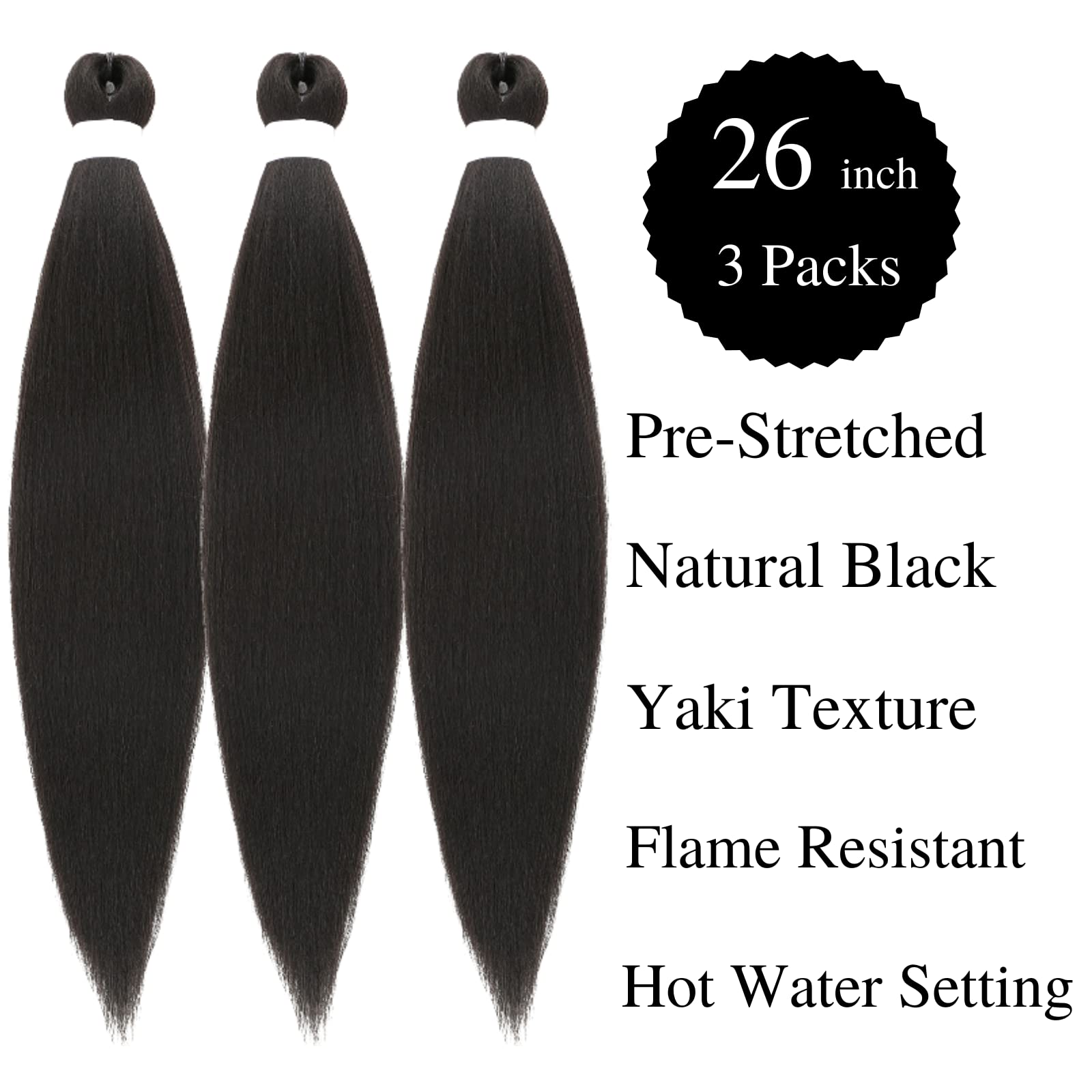Gozill Black Pre Stretched Braiding Hair Ez Braid Kanekalon Braiding Hair Prestretched Micro Hypoallergenic Kids Braiding Hair C