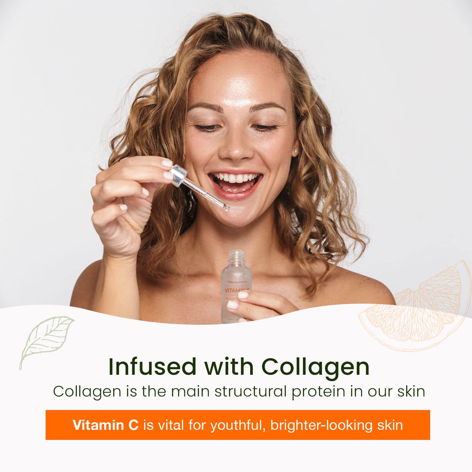 Natural Chemist Vitamin C & Collagen Face Serum - Improve Skin Elasticity, Reduce Dark Spots & Wrinkles, Brighten Complexion - 1