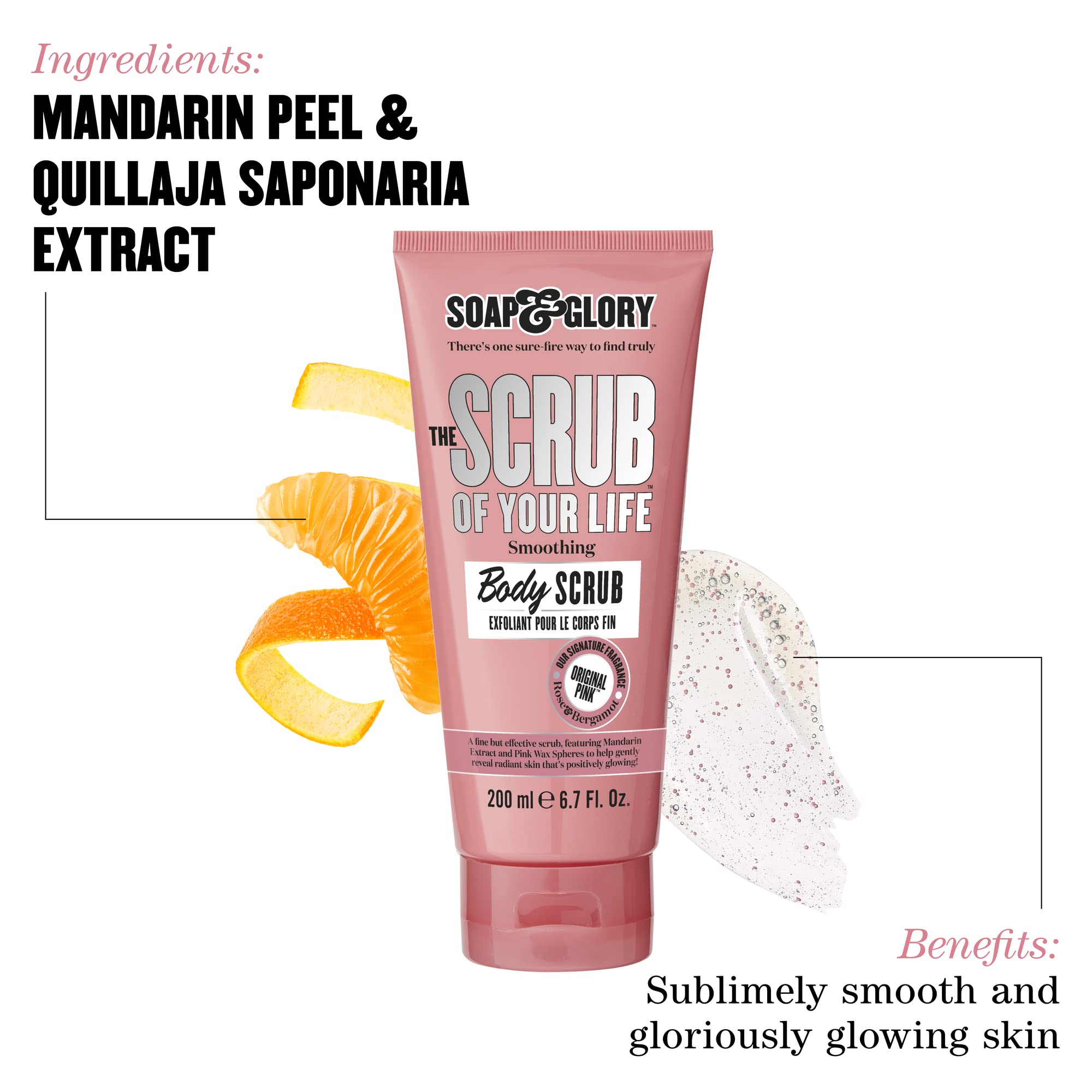 Soap & Glory Original Pink The Scrub Of Your Life Exfoliating Body Scrub - Smoothing & Buffing Body Scrub - Rose & Bergamot Body