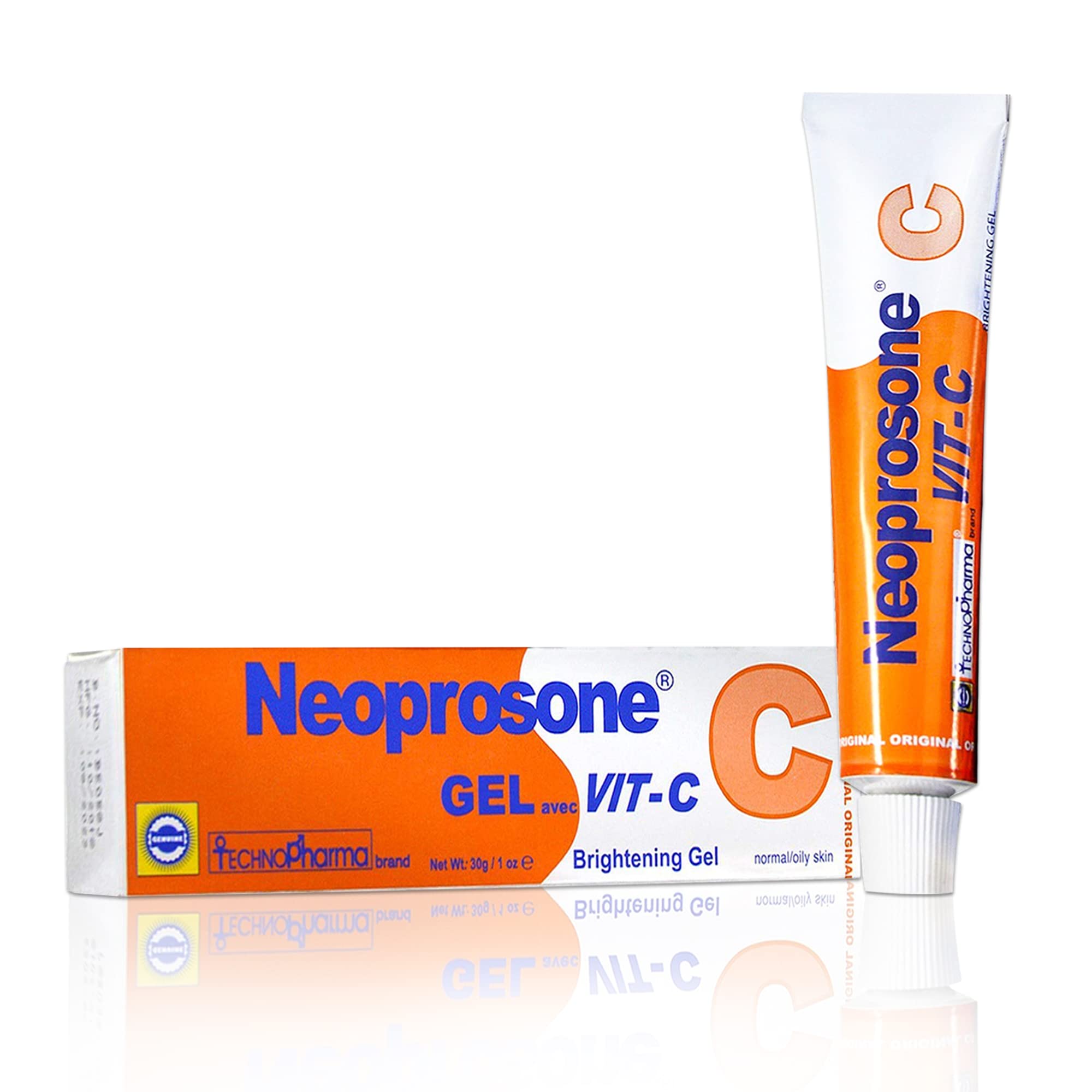 Neoprosone, Vitamin C Gel - 1 Fl Oz / 30 Ml - Brightening Gel Cream For Neck, Face, Body, Armpit, Hands - For Women And Men, Wit