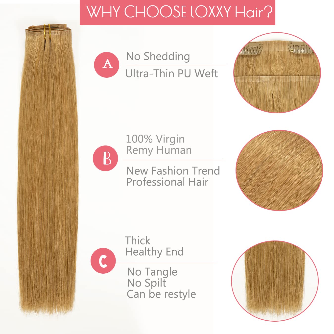 Seamless Hair Extensions Clip In Human Hair Ultra-Thin Tape Weft With Clips Blonde Clip In Hair Extensions New Technology Ultra