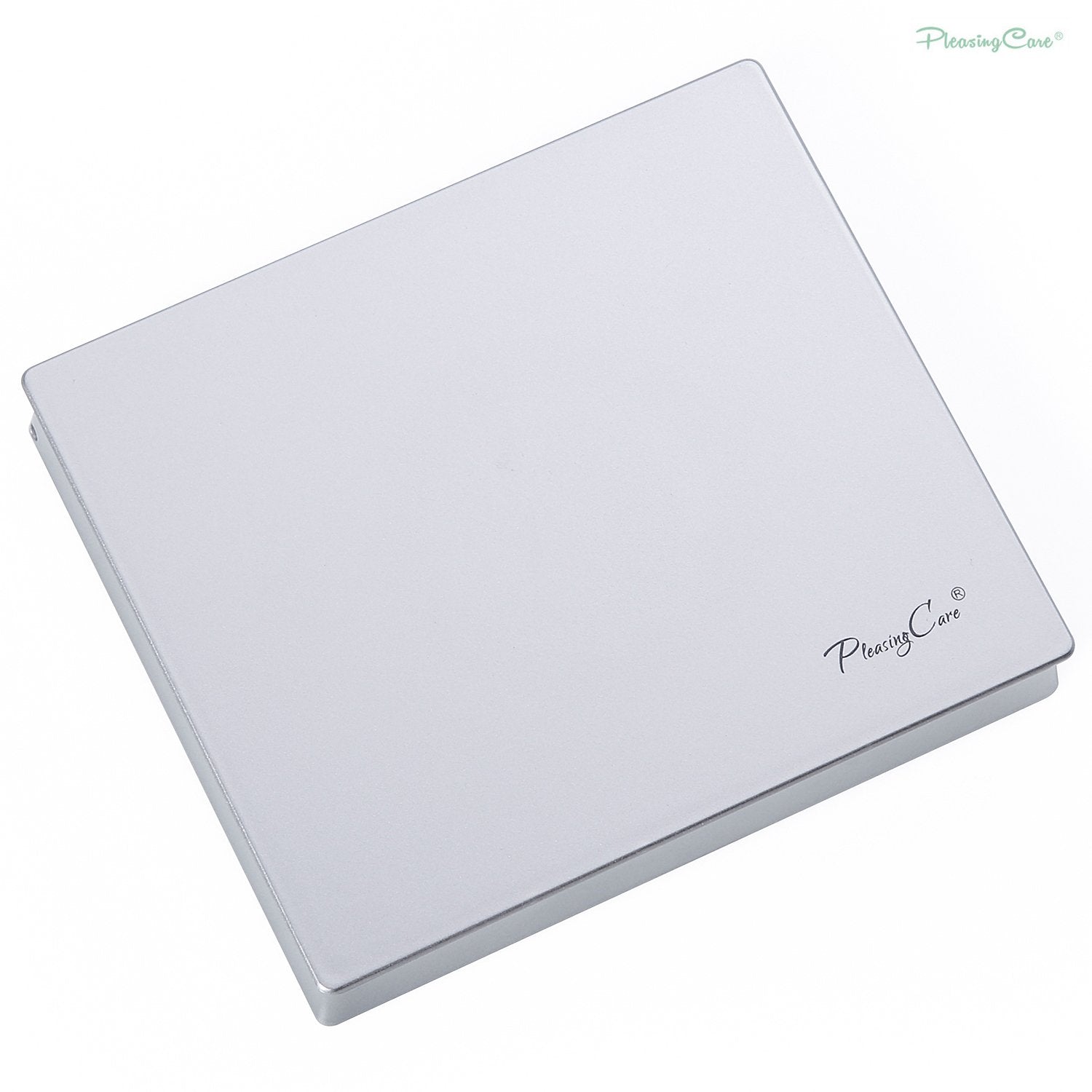 Makeup Mirror With Facial Oil Blotting Paper Sheets - Green Tea 100 Counts, Silver Compact Folding Cosmetic Travel Mirror