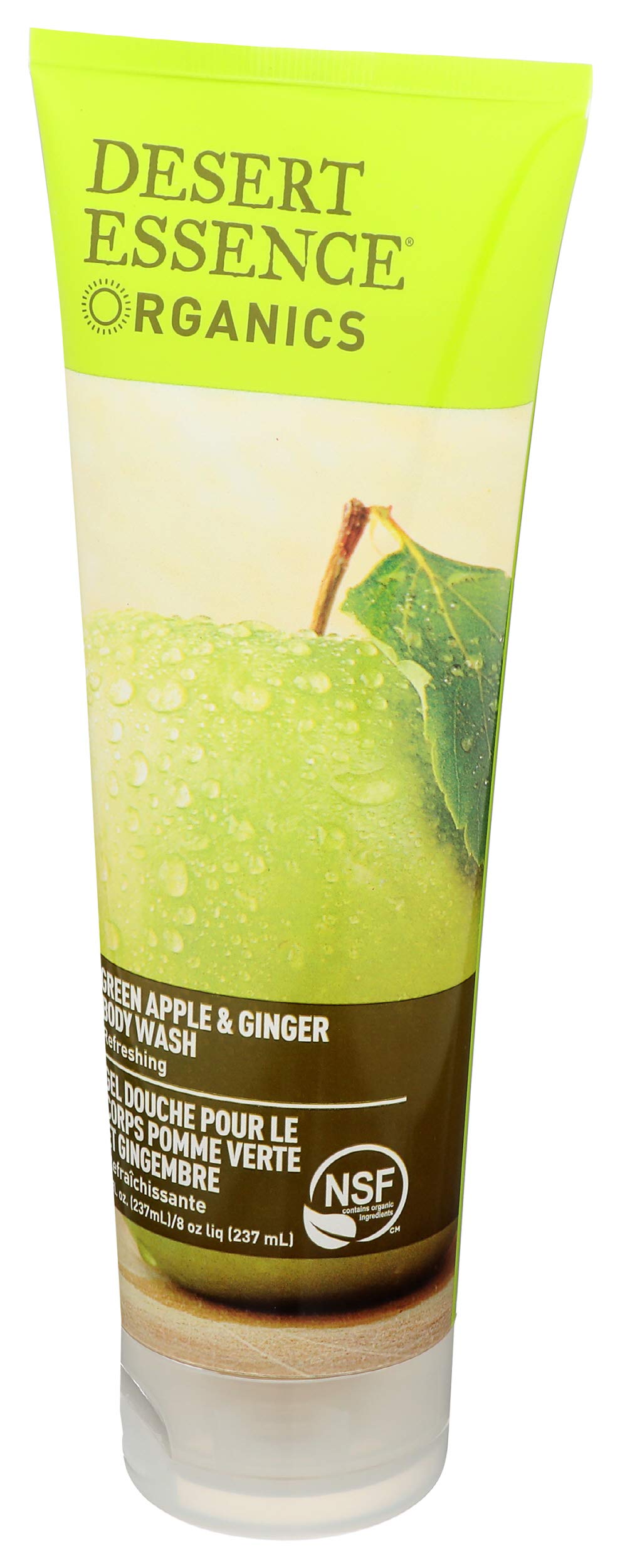 Desert Essence Green Apple & Ginger Body Wash - 8 Fl Ounce - Refreshing - Vitamins A, B & C - Scented - Cleanses & Revitalizes -