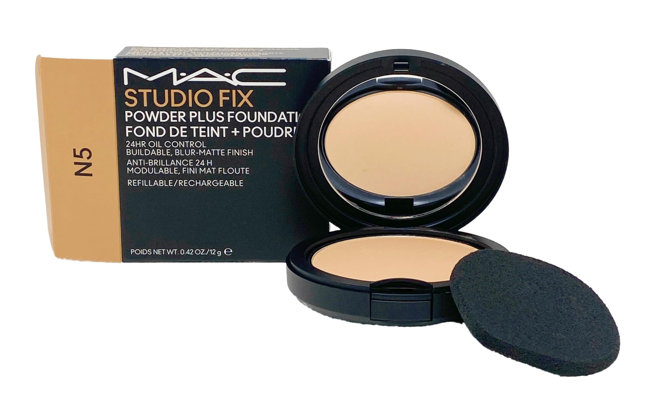 M.A.C Studio Fix Powder Plus Foundation 24 hr Oil Control Refillable  N5 (Rosy beige with neutral undertones for light to mediu