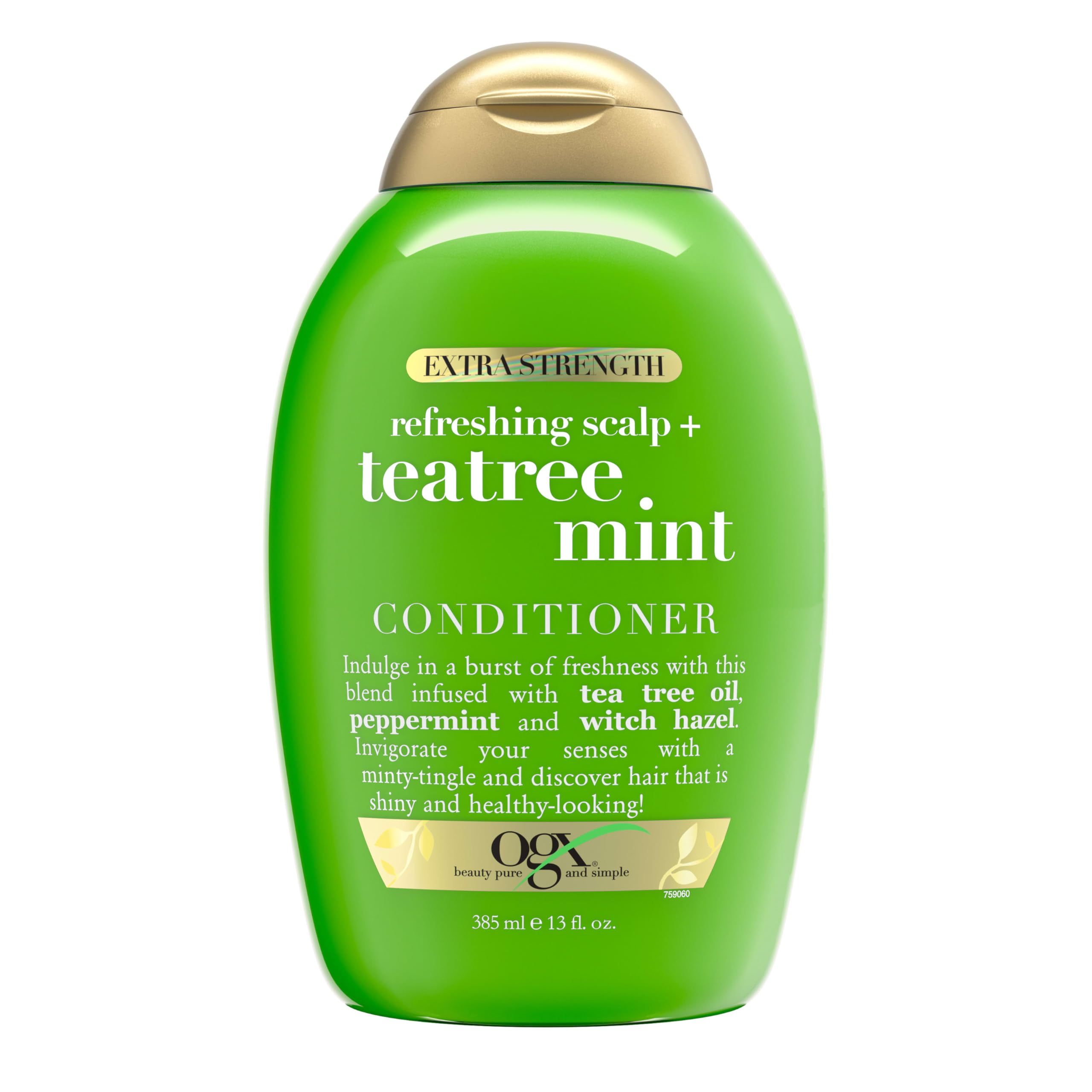 OGX Extra Strength Refreshing Scalp + Teatree Mint Conditioner, Invigorating Conditioner with Tea Tree & Peppermint Oil & Witch 