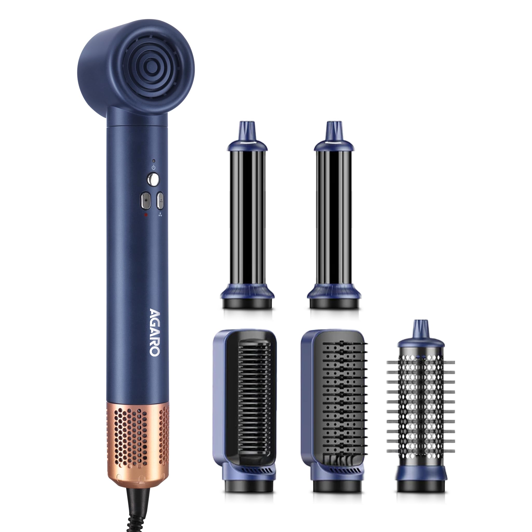 Agaro Imperial Multifunctional 6-In-1 Hair Styler, Brushless 1200W Motor, High Speed Ionic Hair Dryer, Blow Dryer Brush, Detacha
