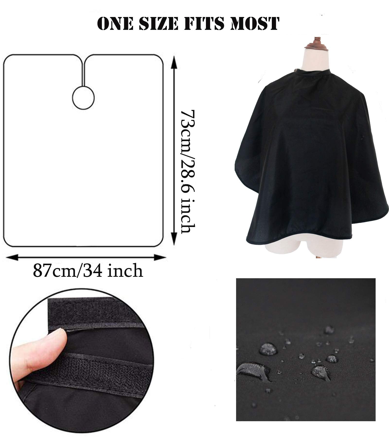 St-Best-P Makeup Cape Bibs Black Hair Salon Capes Styling Shampoo Haircut Professional Short Shaving Apron Hairdressing (1Pcs)
