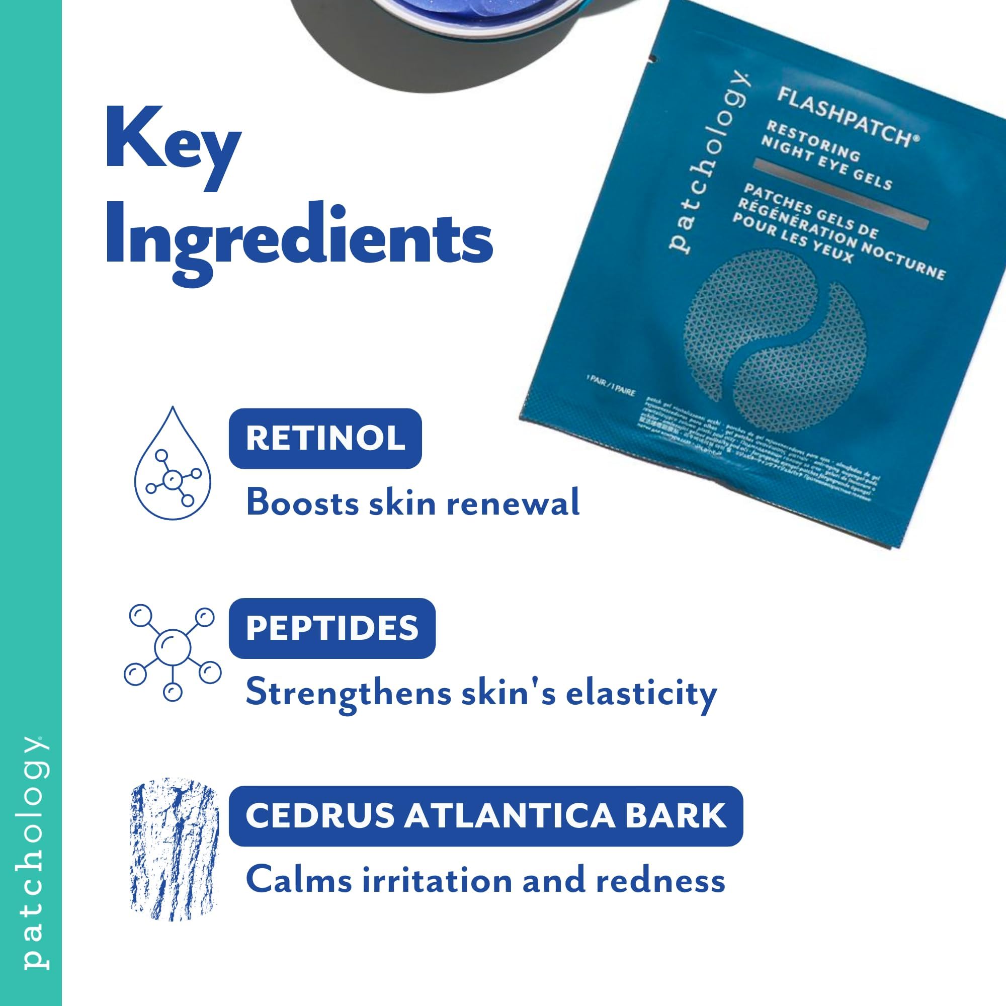 Patchology Restoring Eye Gel Patches with Retinol & Collagen - Under Eye Mask for Dark Circles, Puffy Eyes, & Wrinkles - Anti-Ag