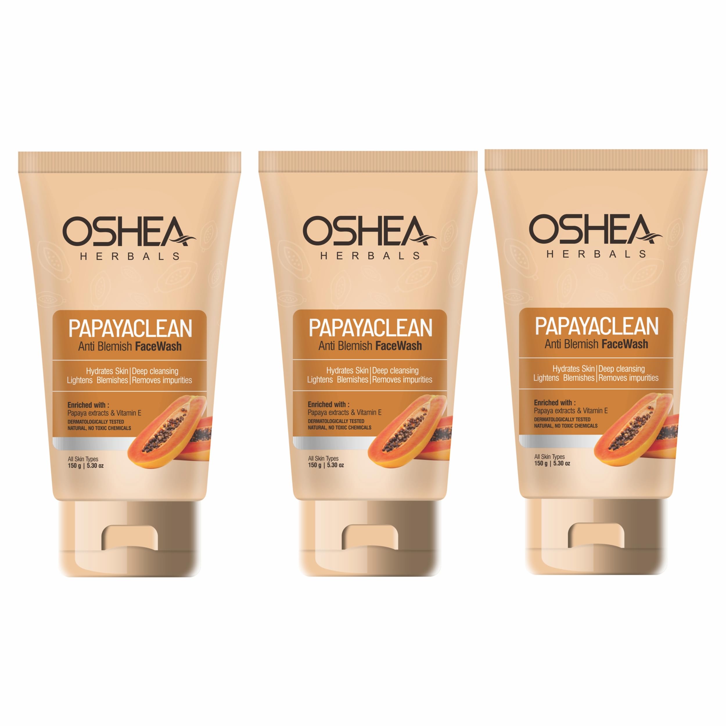 Oshea Herbals Papayaclean Anti Blemishes Gel Face Wash For Women & Men | Hydrating Face Wash For All Skin Types | Lightens Blemi