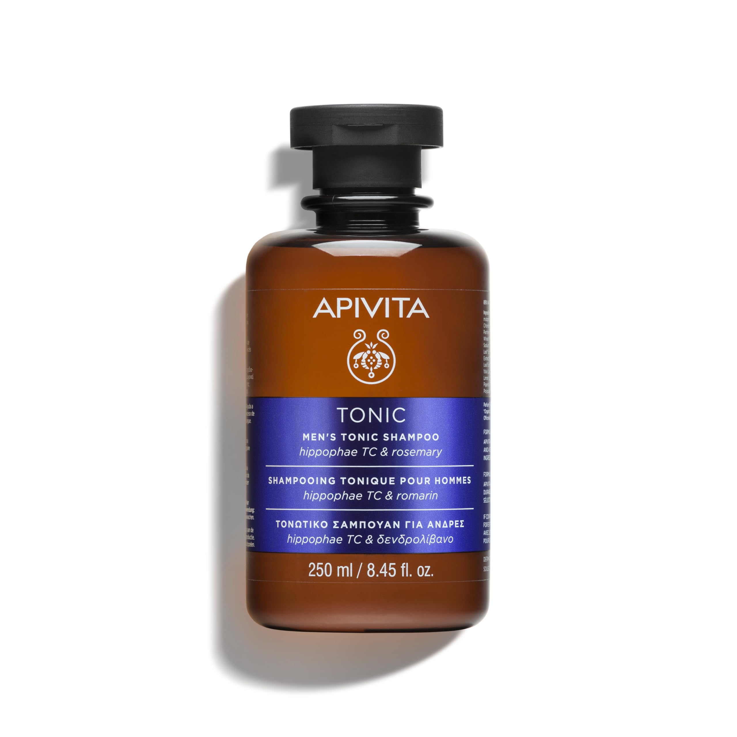 Apivita Shampoo for Men Thinning Hair - Natural Hair Strengthening Shampoo with Patented Hippophae Tonic Complex, Rosemary and P