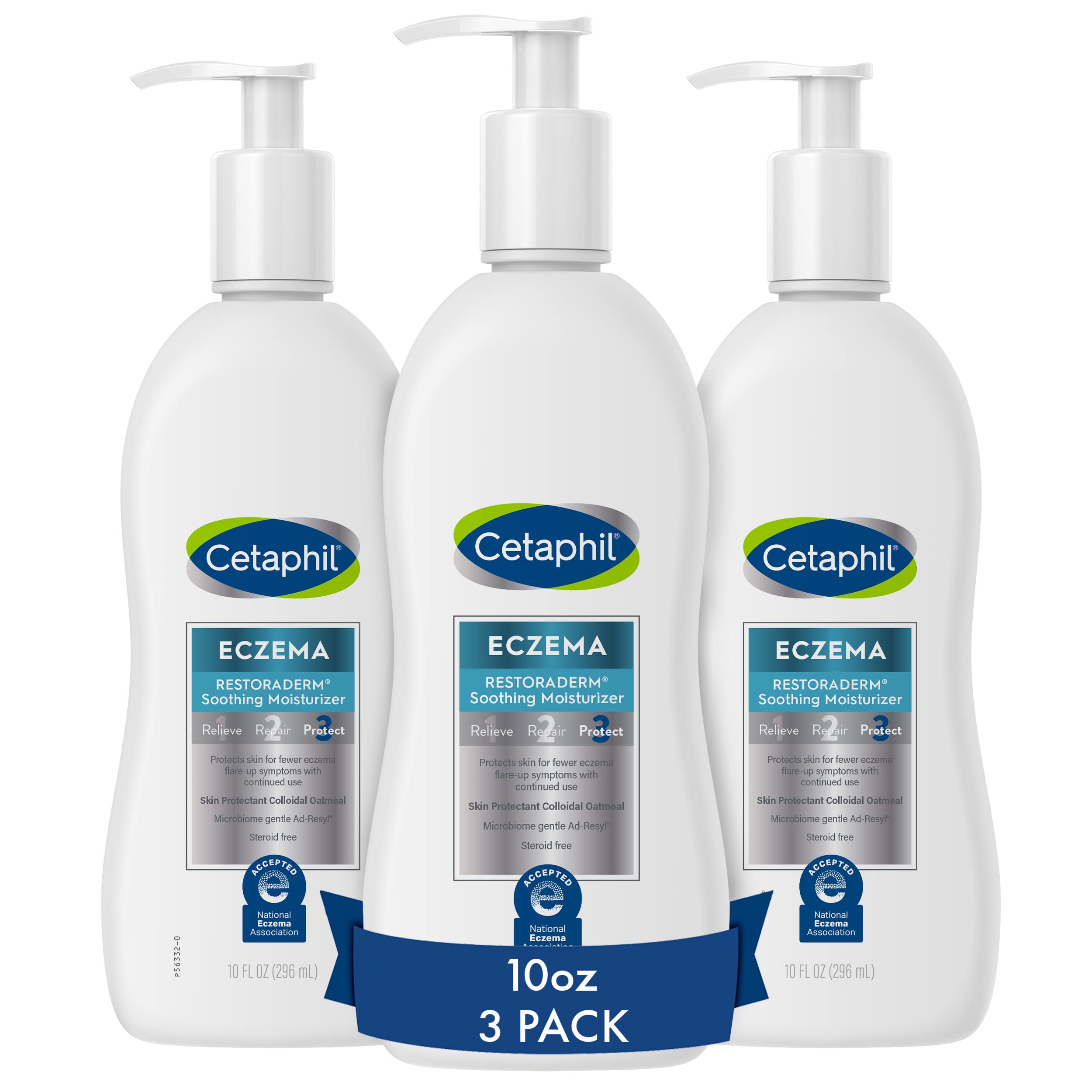 Cetaphil Restoraderm Itch Control Moisturizing Lotion, 10 Fl Oz (Pack Of 3), Soothes Dry, Irritated, Eczema Prone Skin, No Added