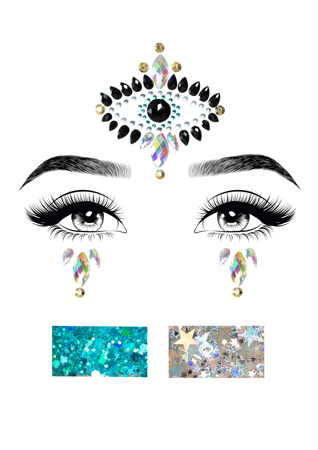 Divinity Adhesive Face Jewels - O/S / Multicolor