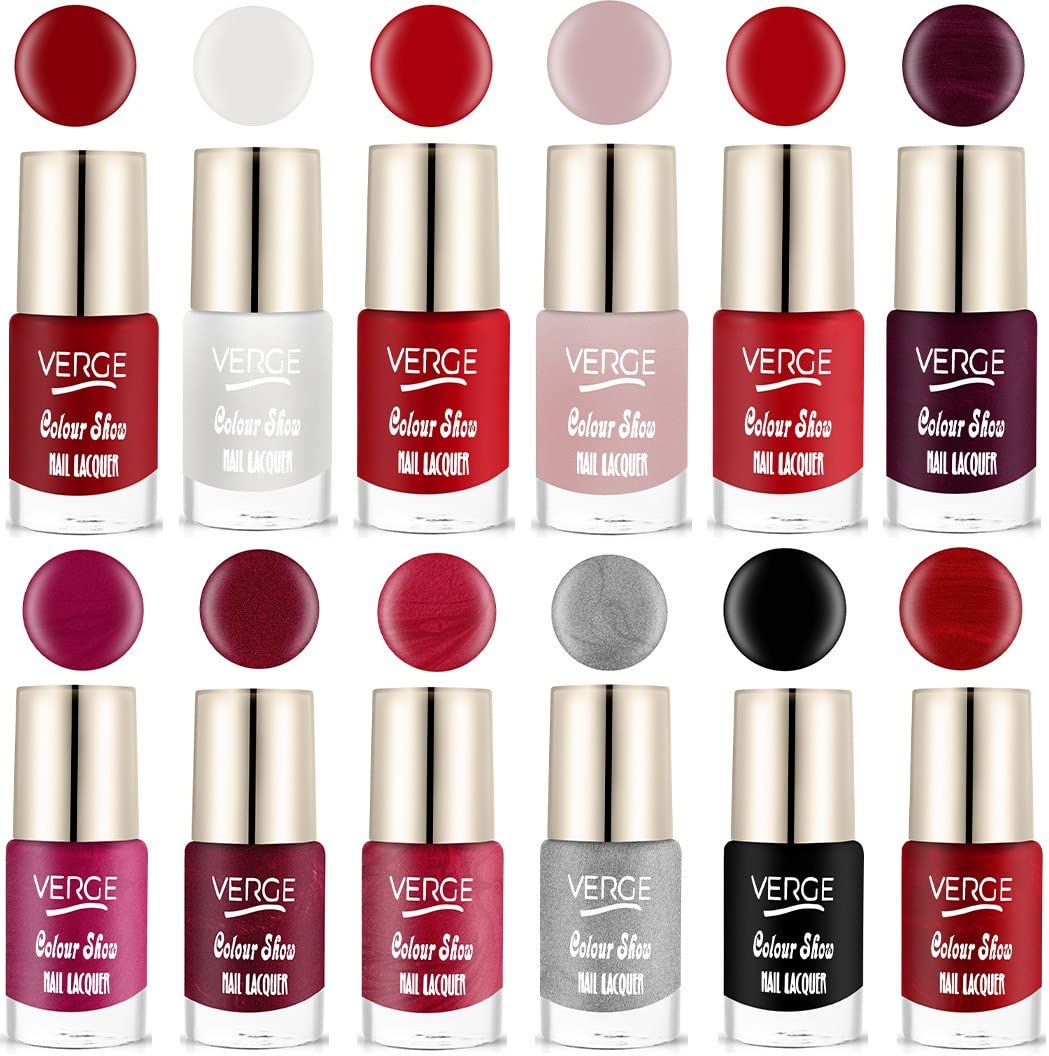 Verge Colour Show Long Wear Nail Polish (Paraben Free & Non Toxic) Chip Resistant & Quick Dry (Modern Color Range Combo) (Cs12_1