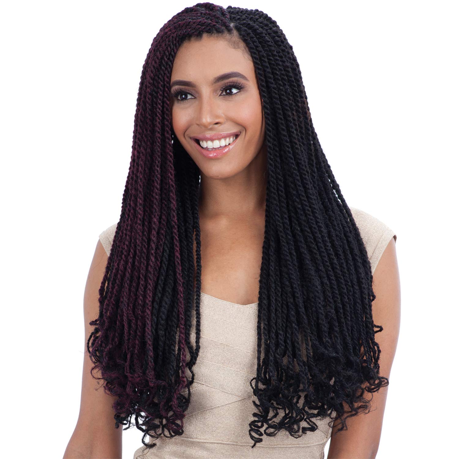 FreeTress Equal Synthetic Hair Braids Double Strand Style Cuban Twist Braid 24'' (6-Pack, 1)
