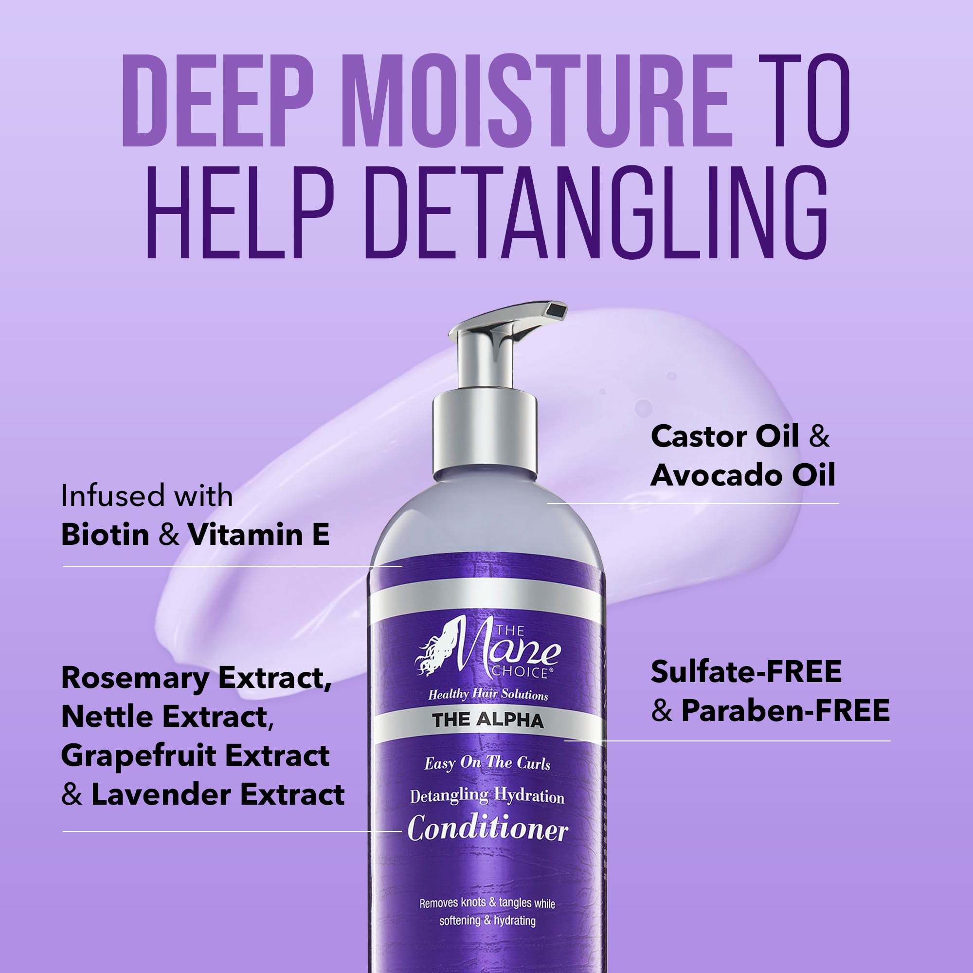 The Mane Choice The Alpha Easy On The Curls Hydration Curly Hair Conditioner, Nourishing Detangling Conditioner Enriched with Bi