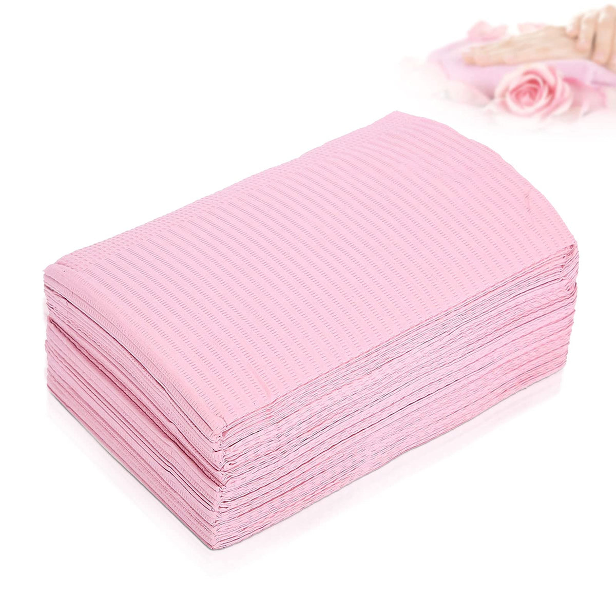 125Pcs Nail Art Table Mat, Pink Disposable Waterproof Nail Paper Towels Dental Bibs Tattoo Supplies For Manicure, Nail Salon, Be