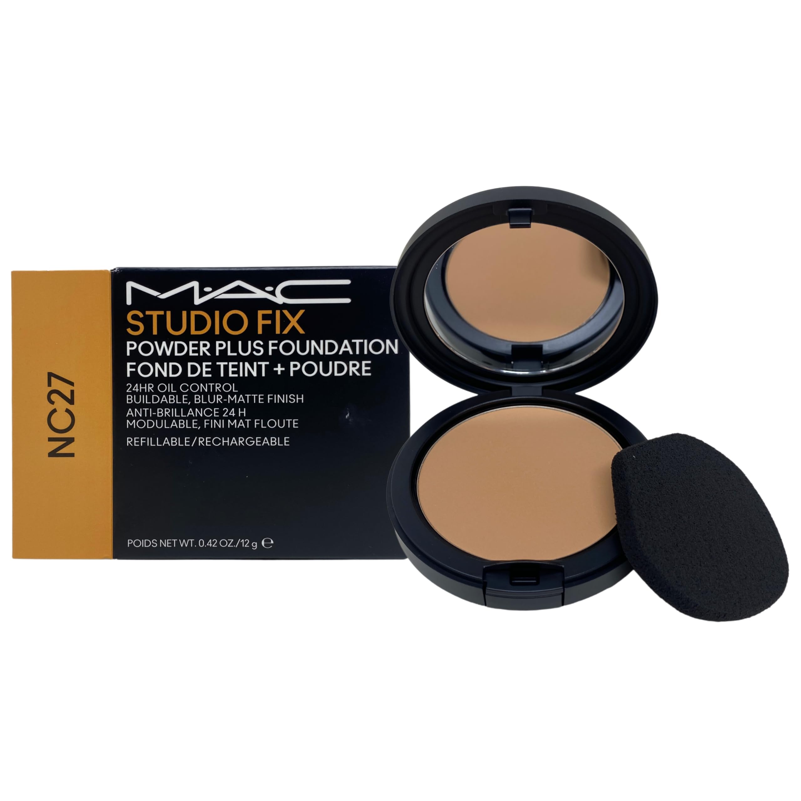 MAC Studio Fix Powder Plus Foundation 24HR Oil Control NC27 medium skin