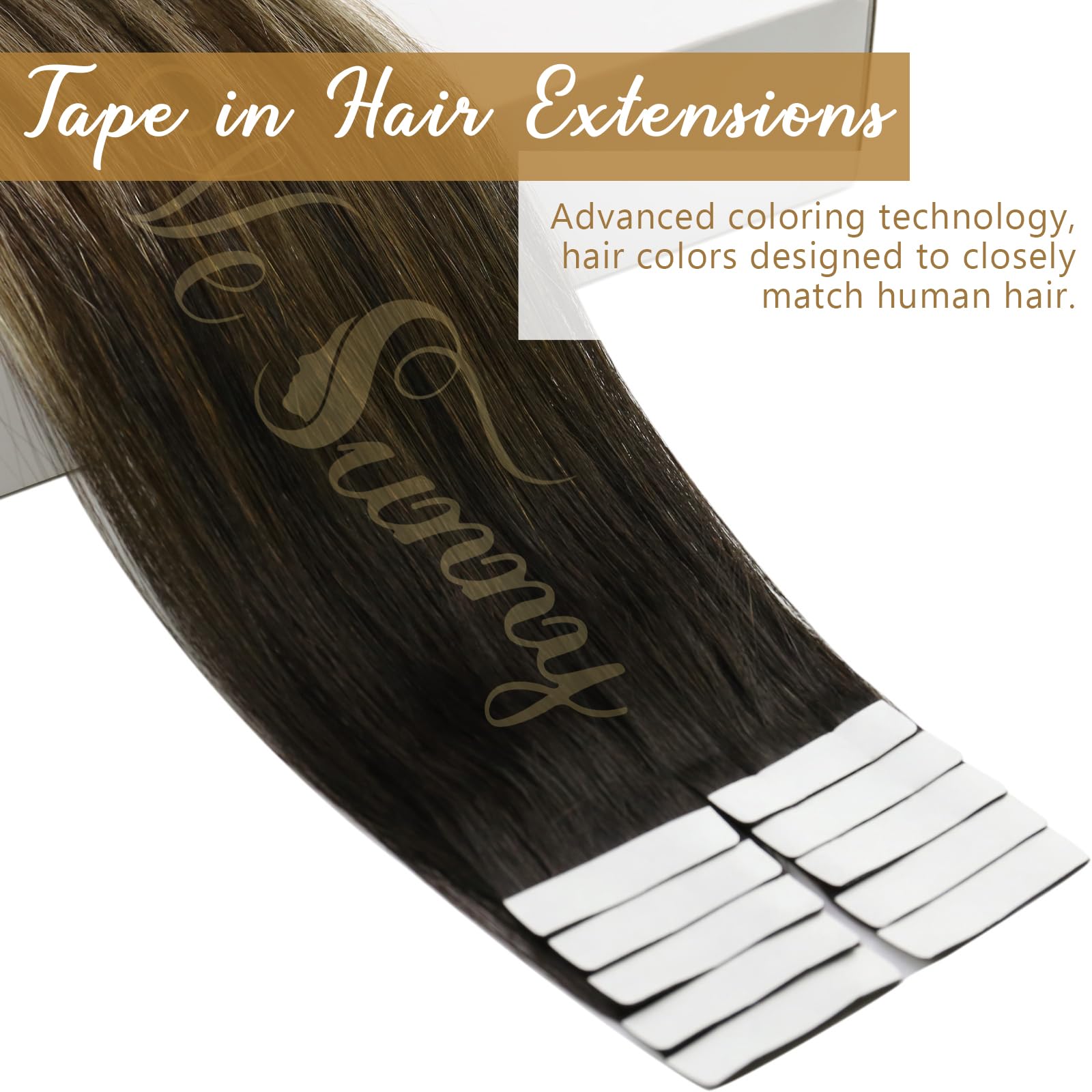 Ve Sunny Ombre Tape In Hair Extensions Black Balayage Tape In Extensions Human Hair Ombre Black Roots To Dark Brown Balayage Ash