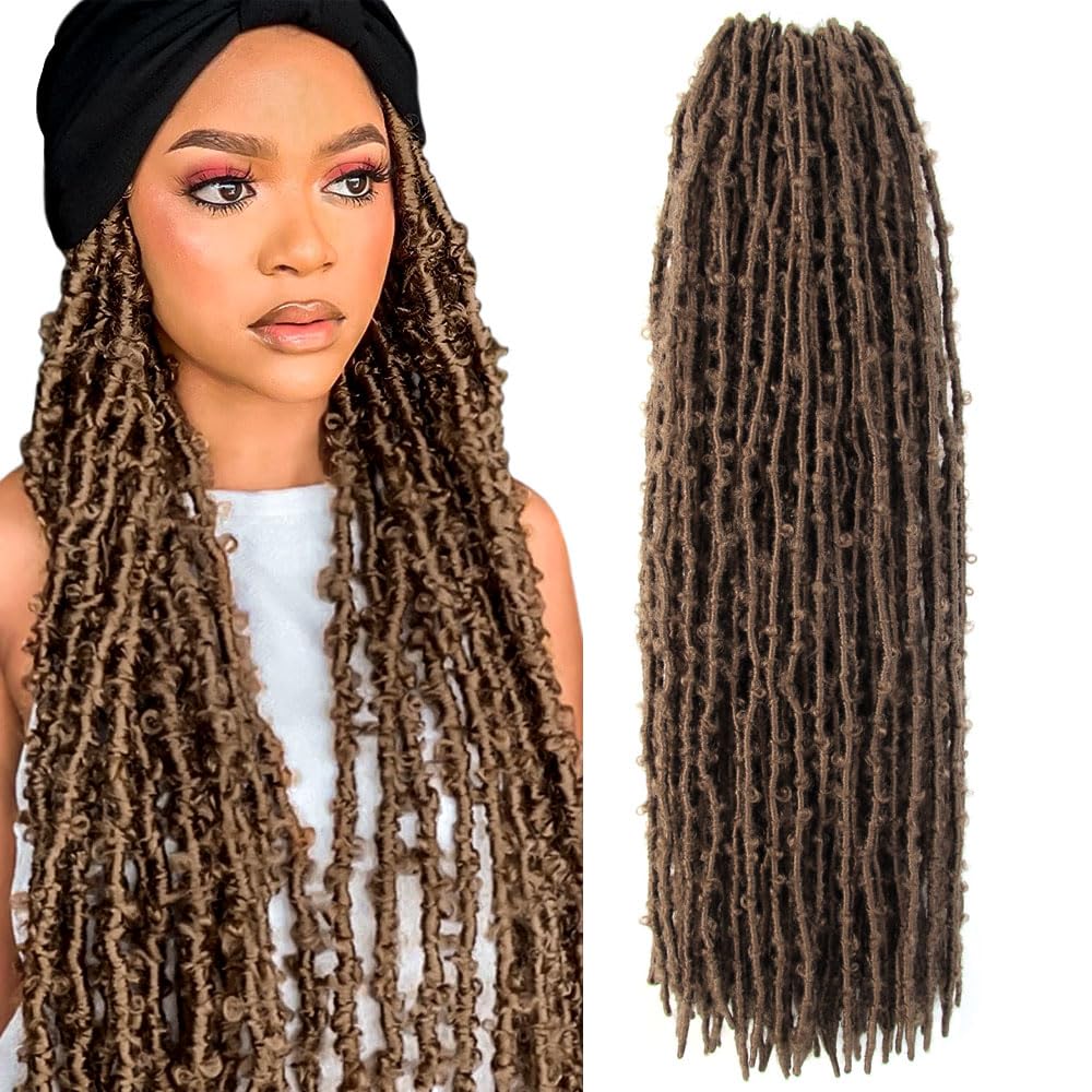 24 Inch Light Weight Butterfly Locs Crochet Hair 6 Packs Long Distressed Butterfly Faux Locs Crochet Hair, 27#