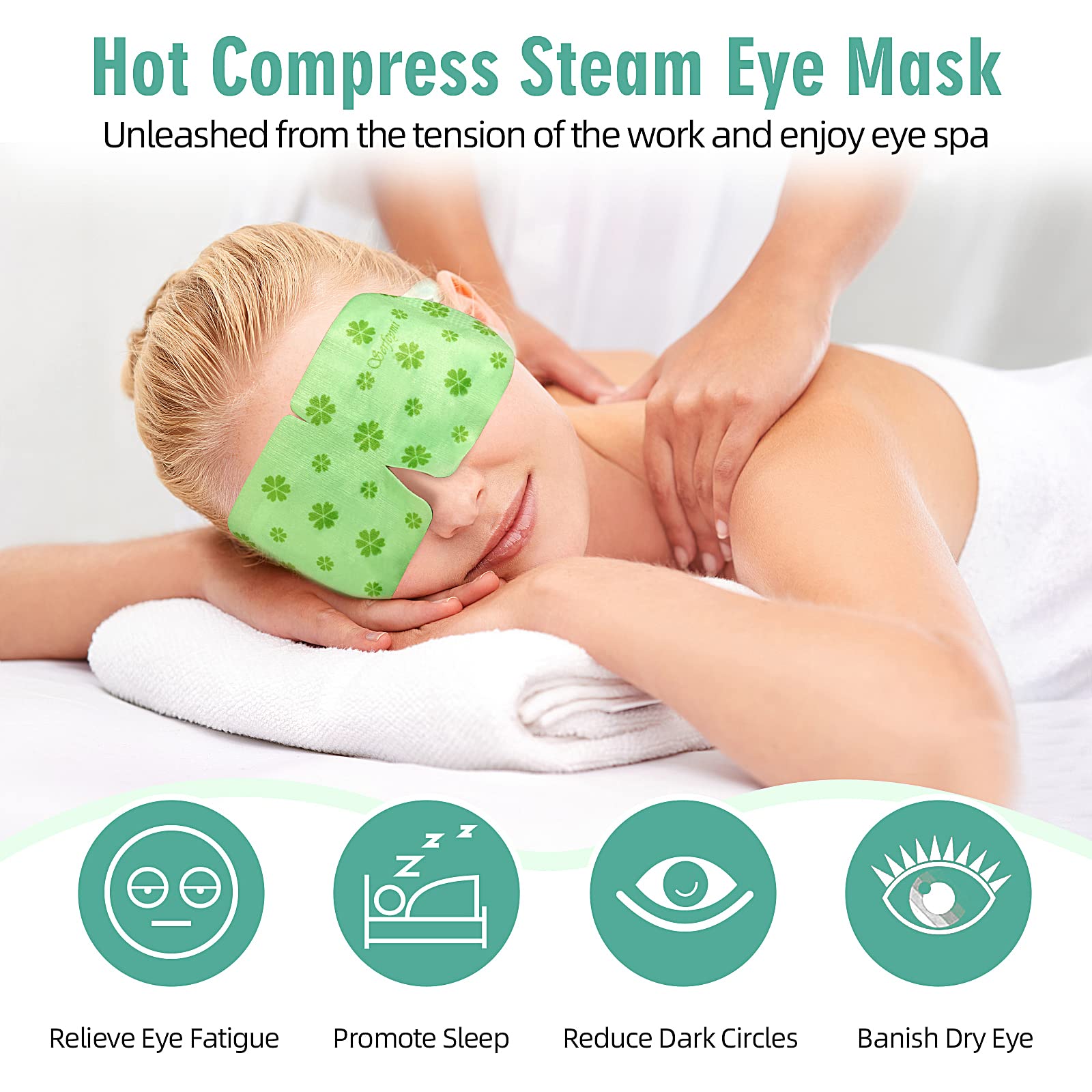 Serfeymi 22 Packs Steam Eye Mask Warming Eye Mask for Sleeping Soothe Dry Eye, Disposable Hot Compress Eye Steam Mask for Women