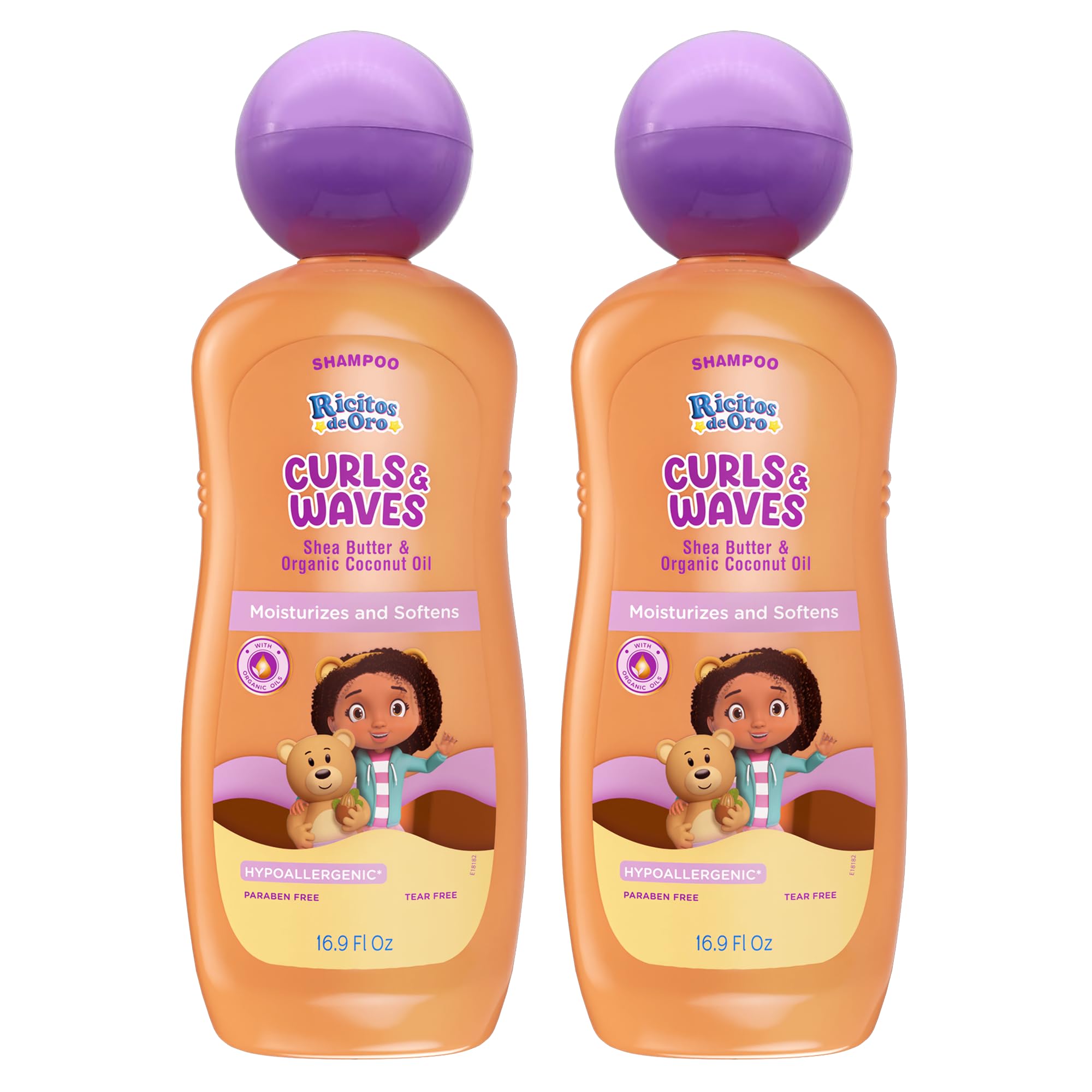 Ricitos de Oro Curls & Waves Shampoo: Defines & Highlights Natural Curls, Moisturizes & Smoothes, Frizz Control, Deep Cleanses S