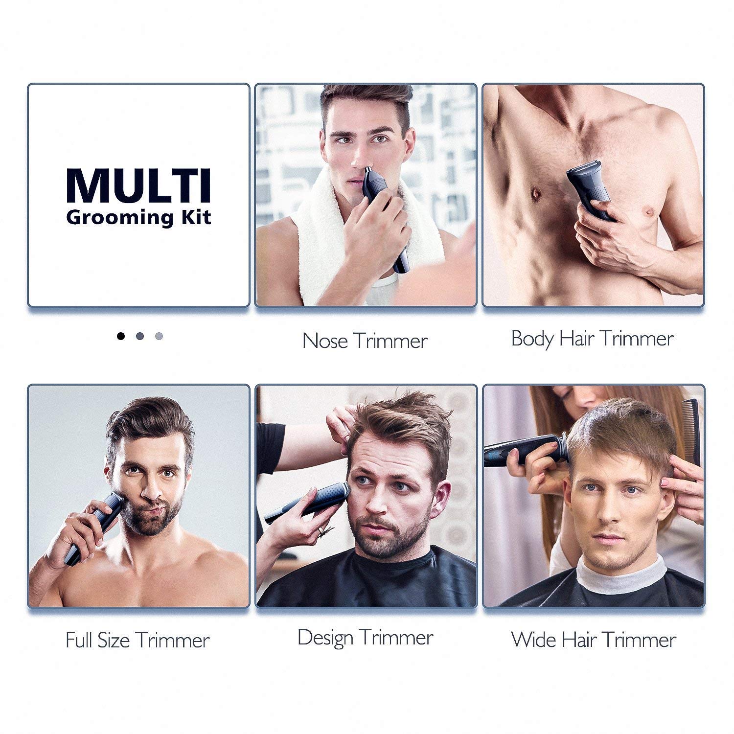 Hatteker Mens Hair Clipper Beard Trimmer Grooming kit Hair Trimmer Mustache Trimmer Body Groomer Trimmer for Nose Ear Facial Hai