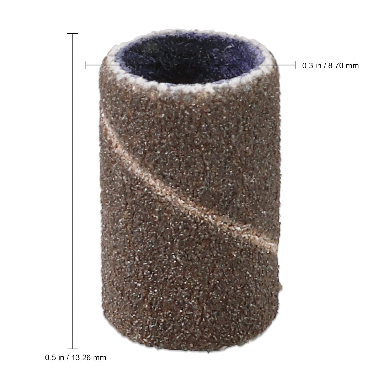 100 Pcs Large Brown Nail Drill Bits Sanding Bands For Nail Drill 240 Coarse Grit - Nail File For Acrylic Nail Gel Manicures Pedi