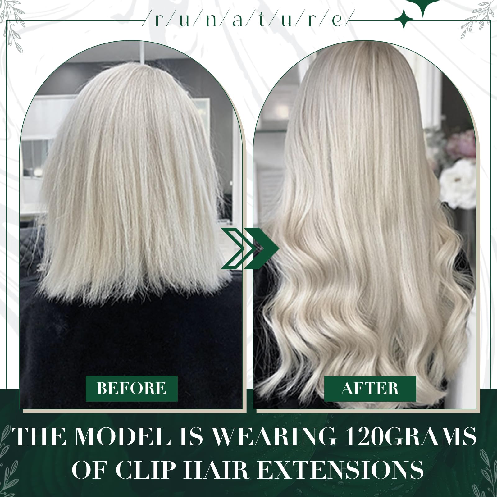 Ruanture Clip In Hair Extensions Real Human Hair White Blonde 20 Inch Human Hair Clip In Extensions Blonde Remy Clip In Hair Ext