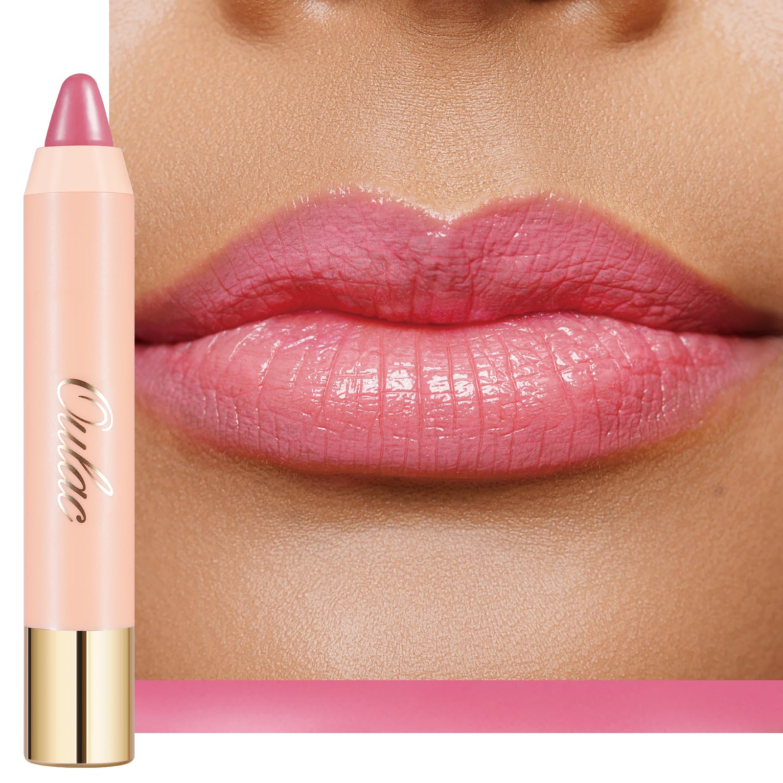 Oulac Light Pink Lipstick - Moisturizing Lipstick Tinted Lip Balm For Dry Lips, Hydrating Lip Crayon & Blush - Lip Colour And Ch