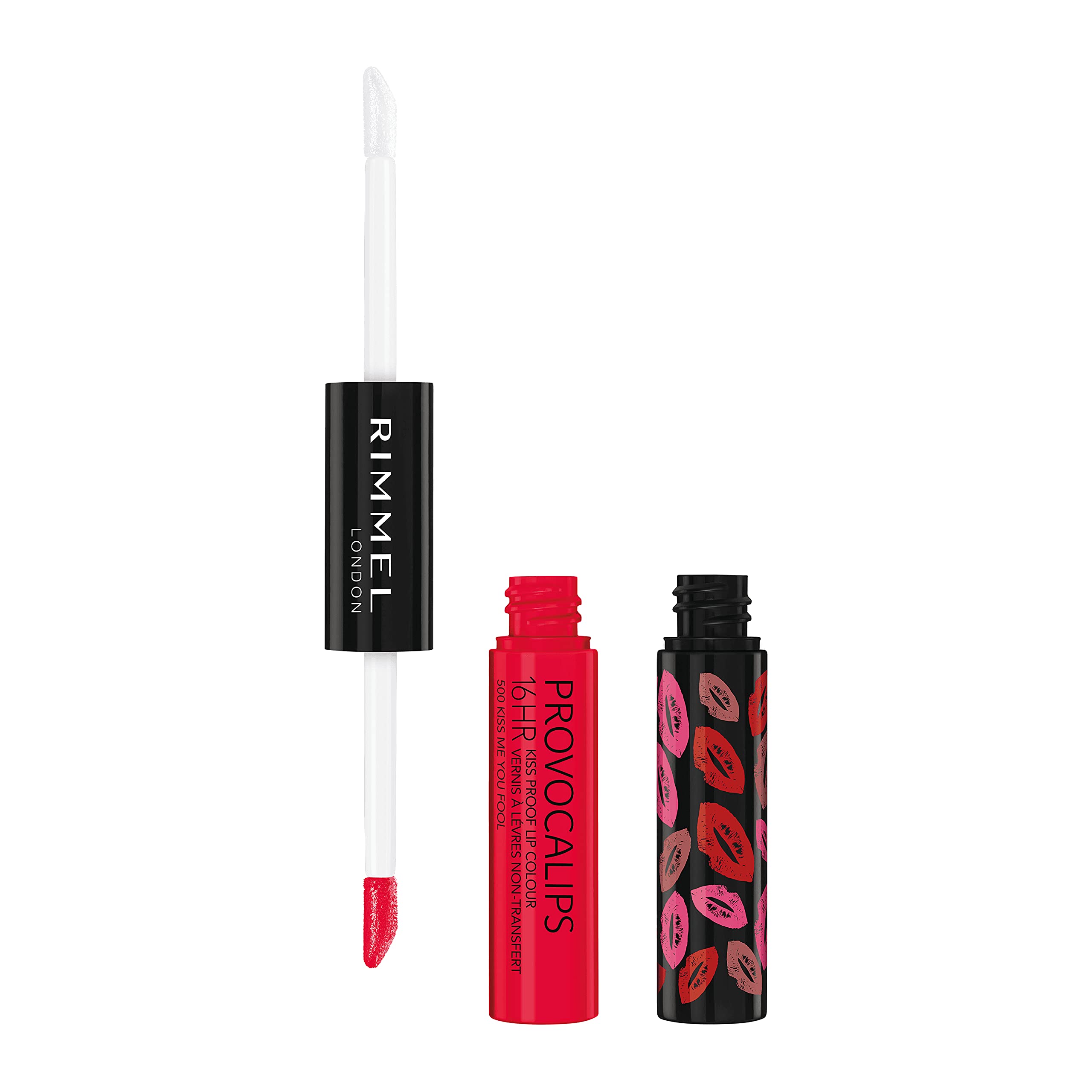 Rimmel London Provocalips 16Hr Kiss-Proof Lip Color - Two-Step Liquid Lipstick To Lock In Color And Shine - 500 Kiss Me You Fool