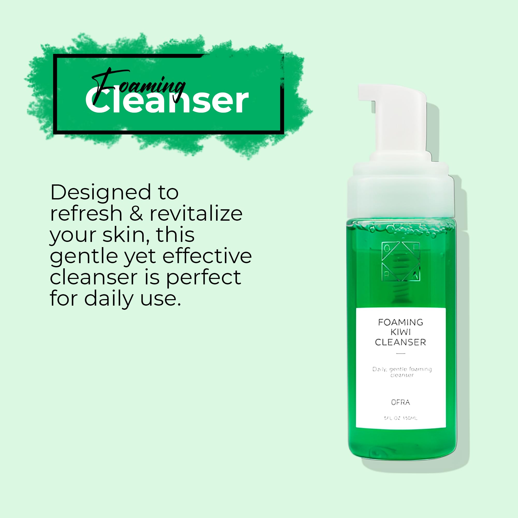 Ofra Foaming Cleanser for Women, Kiwi, 5 Ounce