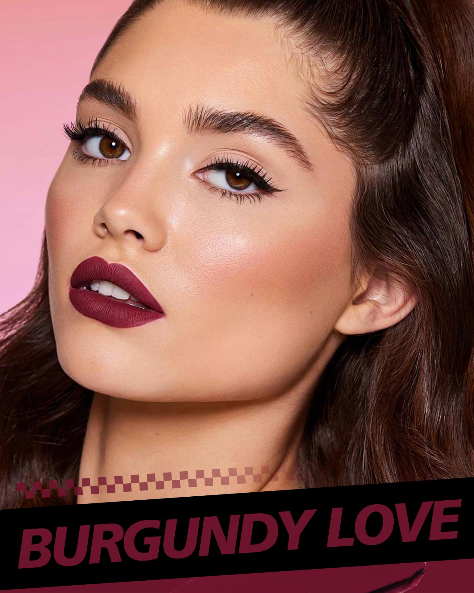 Hoomuss Burgundy Lipstick Long Lasting, Matte Liquid Lipsticks For Women Non Transfer Smudgeproof Smooth And Easy To Appy Cruelt