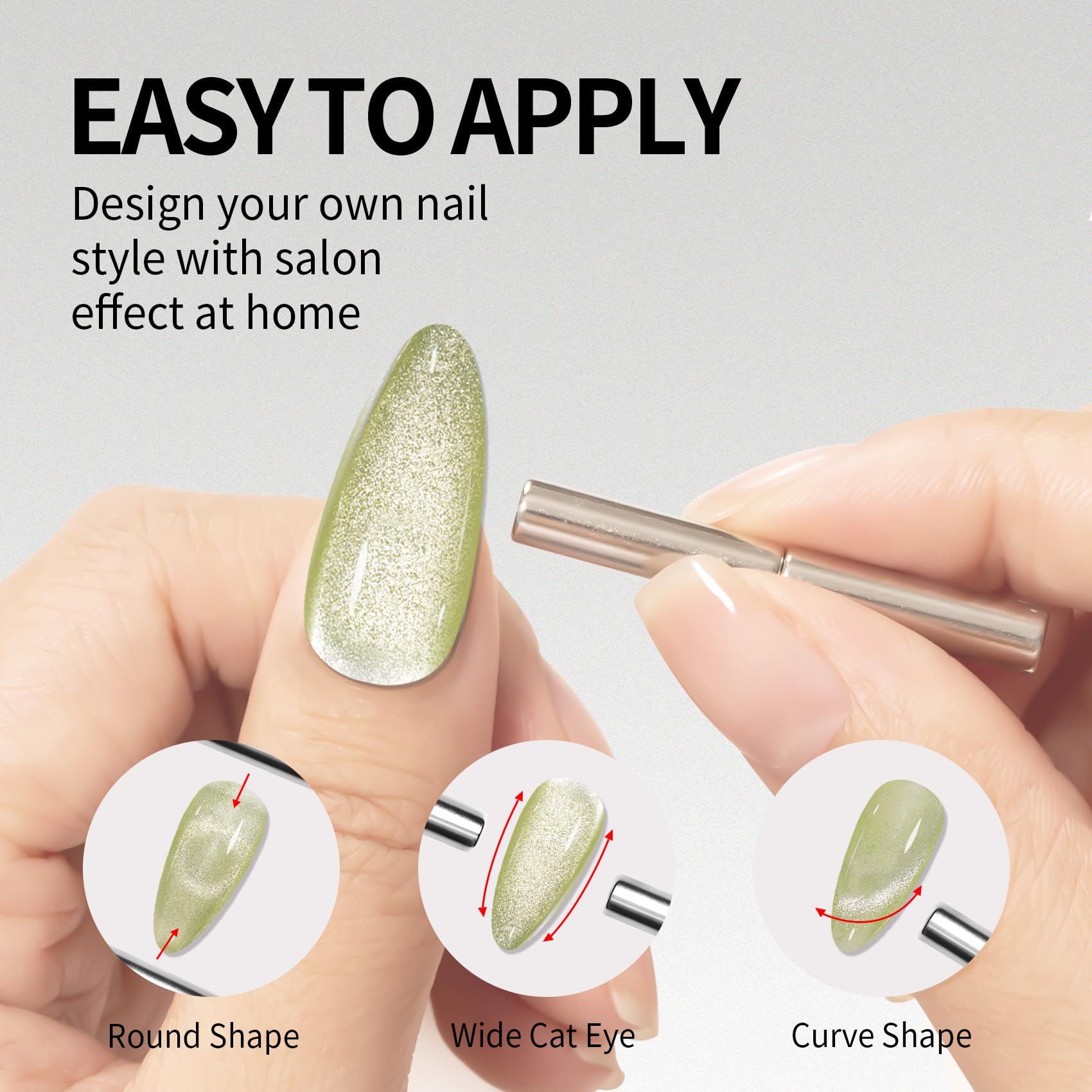 Maychao 15Ml Clear Cat Eye Gel Nail Polish 1Pc Silk Clear Cat Eye Gel Polish With Magnet Soak Off Holographic Magnetic Nail Poli
