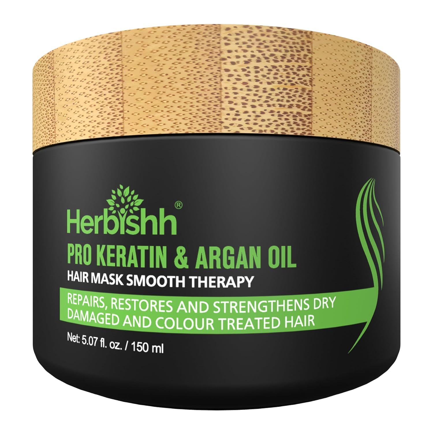 Herbishh Argan Hair Mask-Deep Conditioning & Hydration For Healthier Looking Hair- for very Dry, Weak, Stressed Out Hair, No Sul