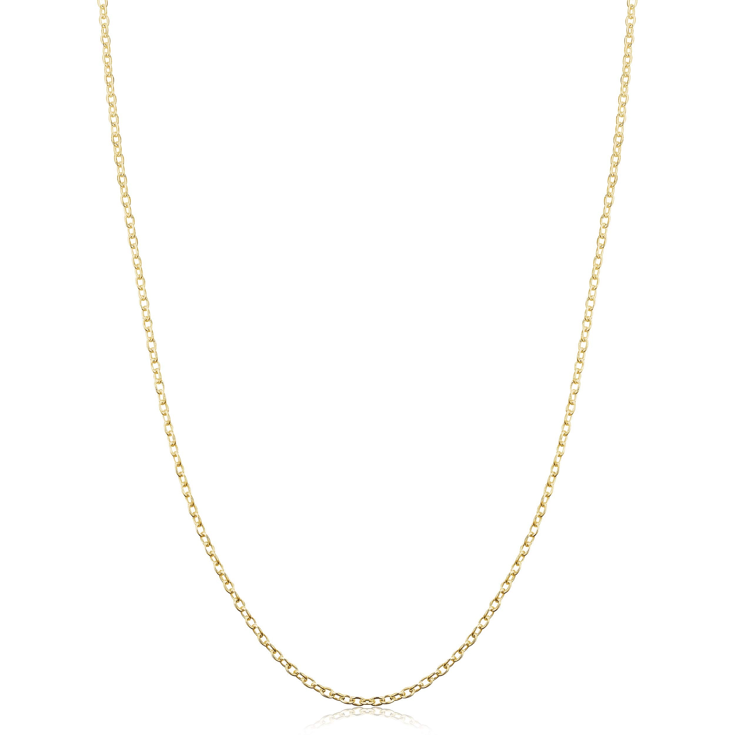 Kooljewelry Yellow Gold Over Sterling Silver Round Cable Chain Necklace (1.6 mm, 20 inch)