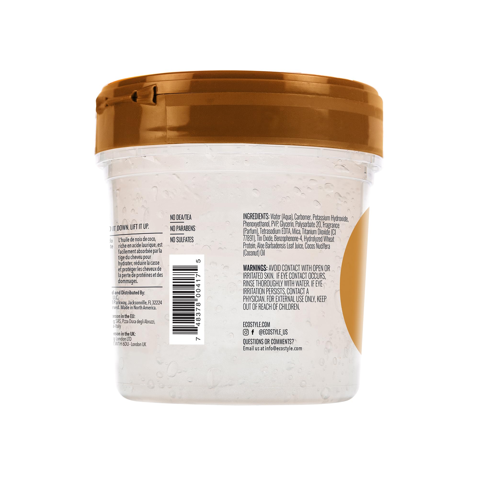 Eco Style Coconut Oil Styling Gel - Adds Luster And Moisturizes Hair - Weightless Styling And Superior Hold - Prevents Breakage