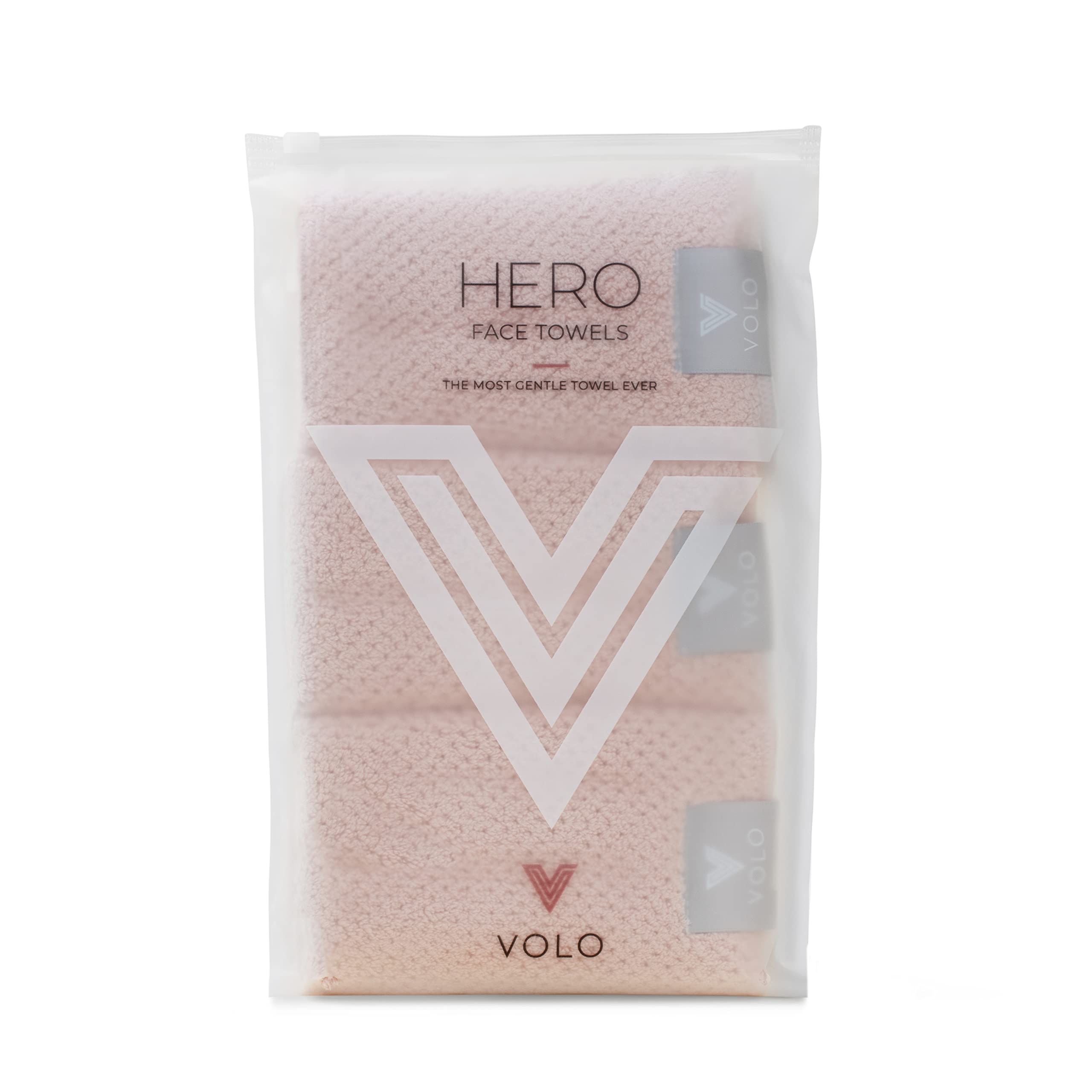 Volo Hero Cloud Pink Face Towel | Reusable Facial Wash Cloths | Makeup Remover & Post Shower Washcloths | Ultra Soft, Absorbent,