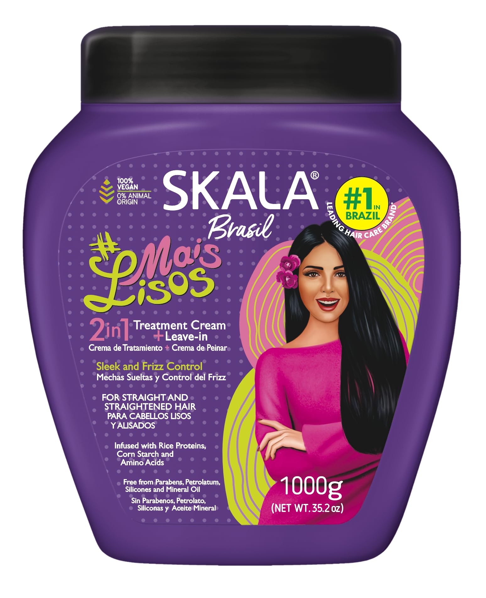 SKALA Mais Lisos Hair Type 1A - Hydrate Waves, Anti-Frizz 2 IN 1 Conditioning Treatment and Combing Cream