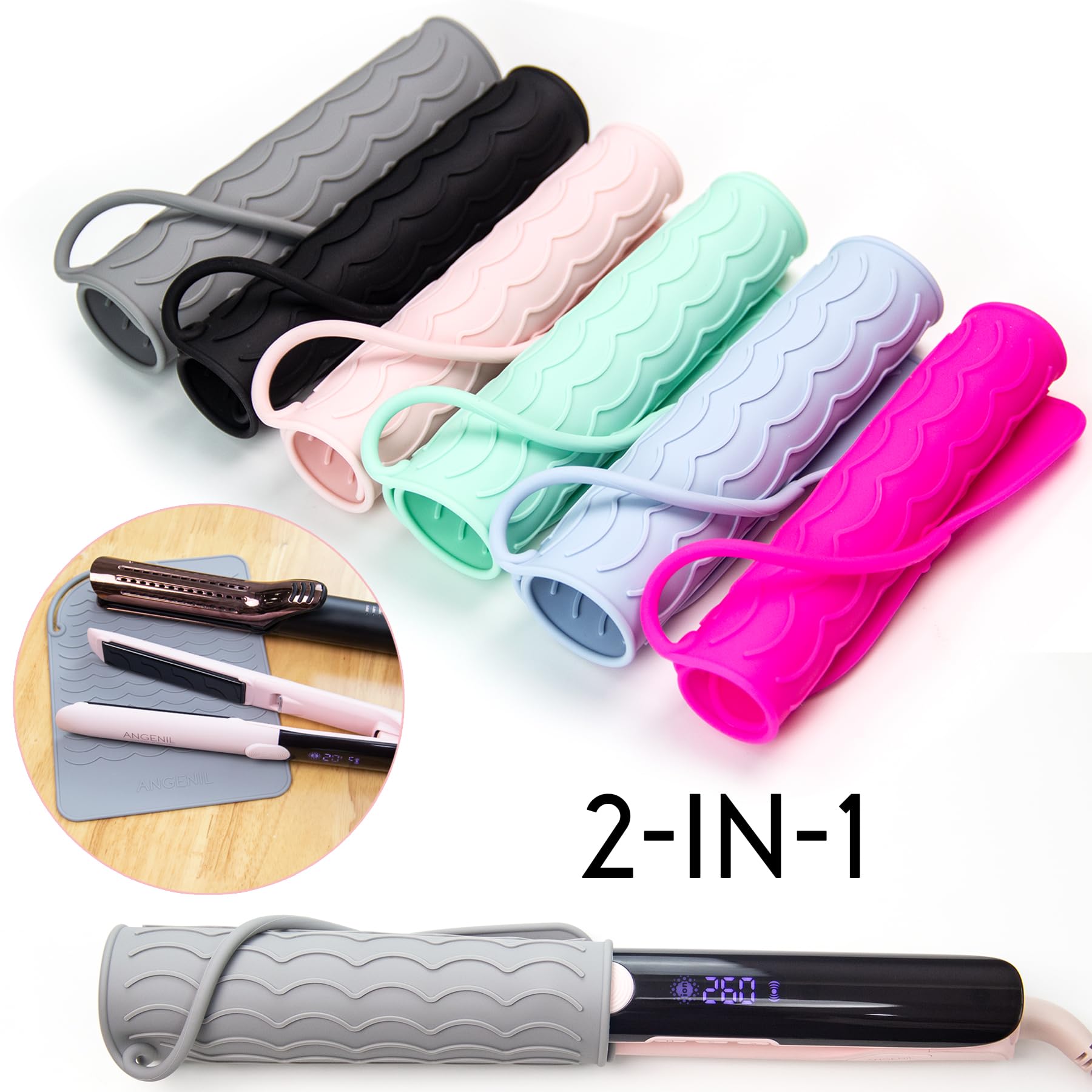 Angenil Heat-Resistant Silicone Mat For Hair Irons, 9 X 6.5 Inch, Protecting Your Counter Safely