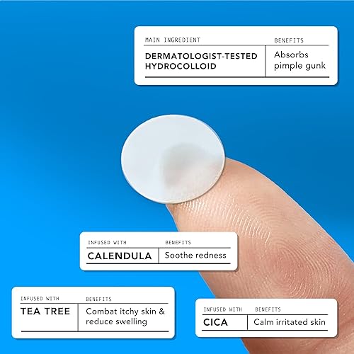 Avarelle Acne Cover Patch  Hydrocolloid Acne Pimple Patches  Zit Patches For Blemishes, Zits And Breakouts With Tea Tree, Calend