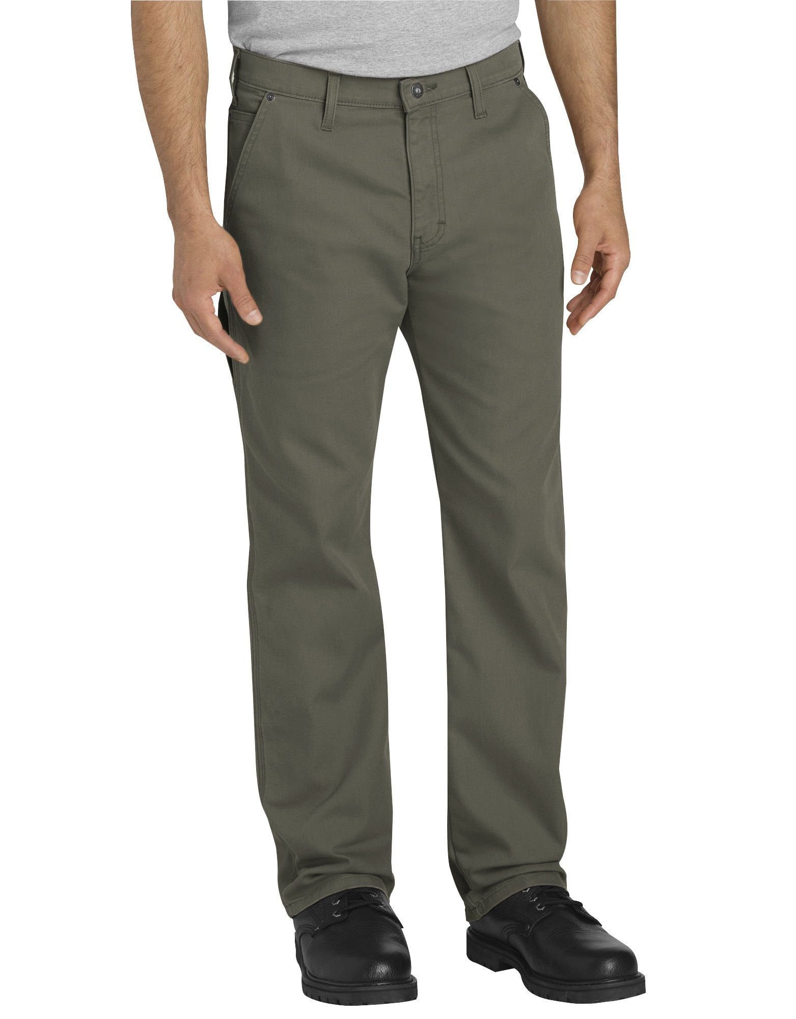 Dickies Mens Tough Max Duck carpenter Pant, Stonewashed Moss, 40 30